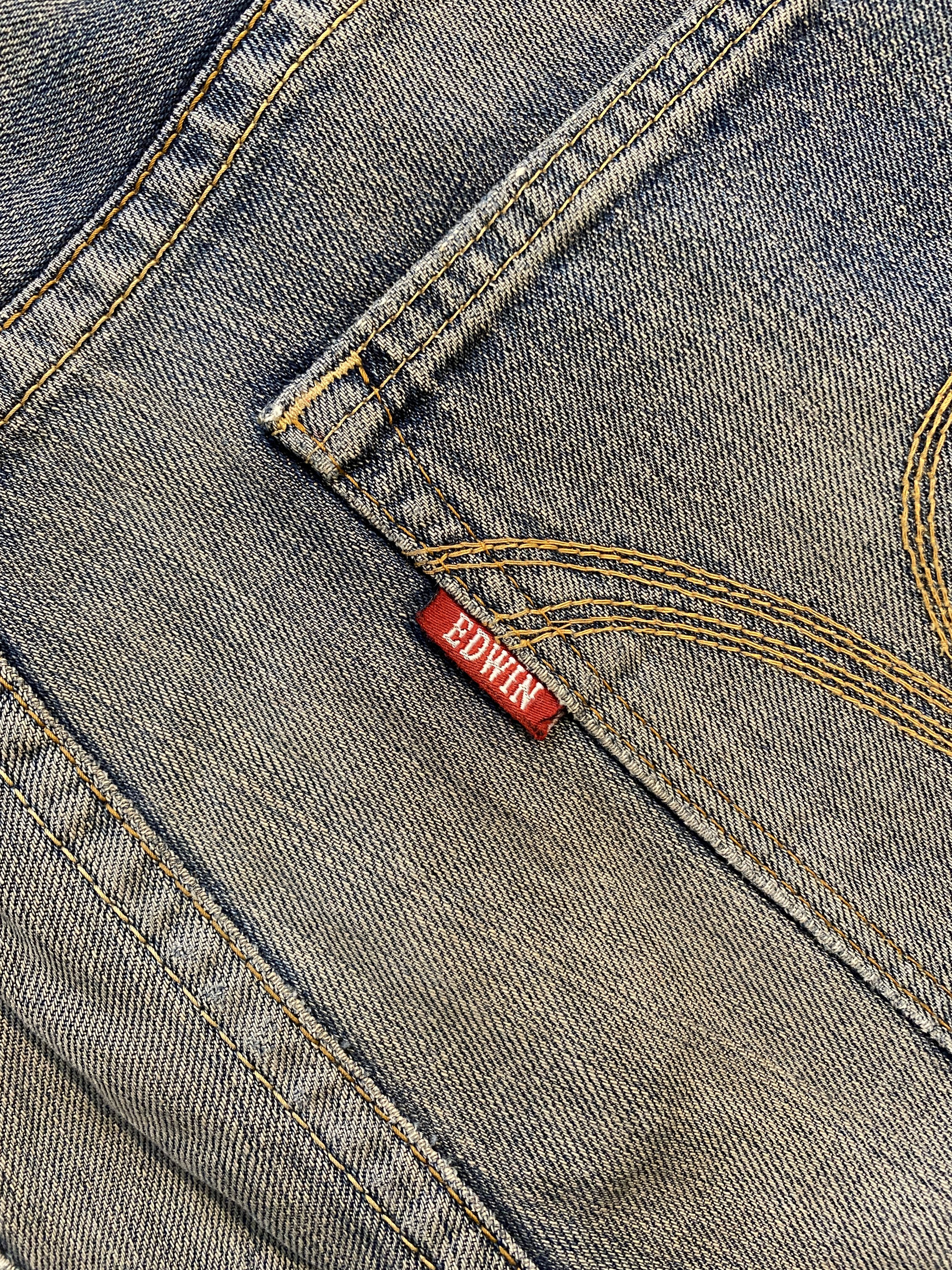 Edwin Edwin Denim Ripped Jeans Washed Blue Vintage Made in Japan Size US 33 - 9 Thumbnail