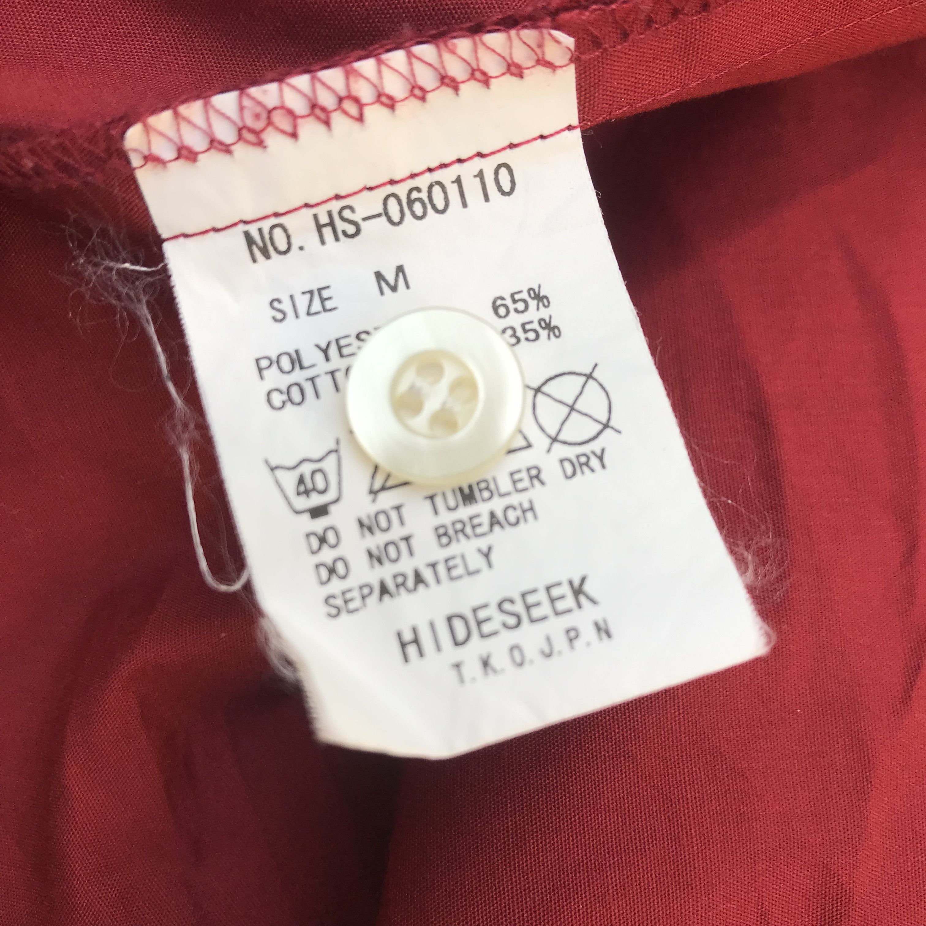 Japanese Brand Hide and seek japan Open Colar red shirt short sleeves shirt Size US M / EU 48-50 / 2 - 6 Thumbnail