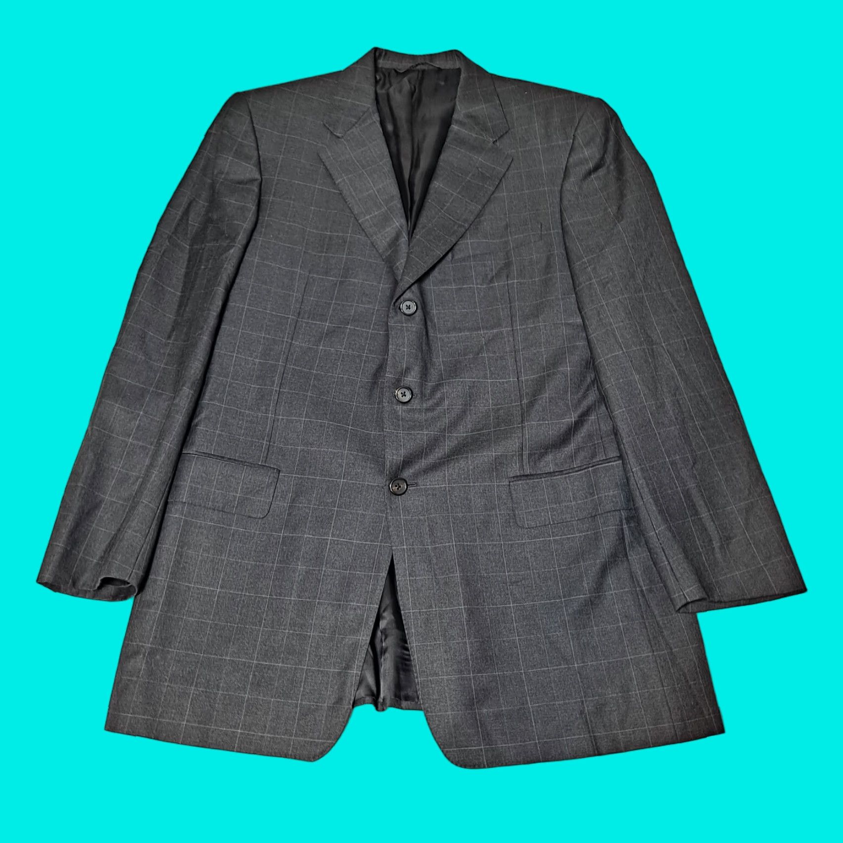 Vintage Hickey Freeman Blazer Men 44 Gray Loro Piana Wool Tasmanian Super 120 Heritage Size 44R - 1 Thumbnail