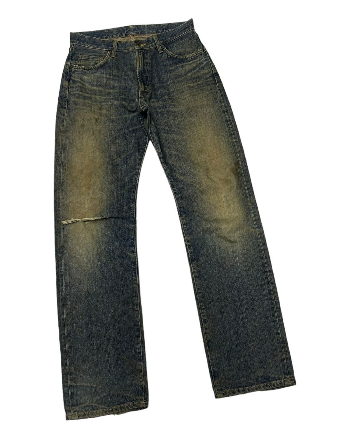 Edwin VINTAGE EDWIN 505XX SELVEDGE BAGGY DISTRESSED DENIM JEANS Size US 31 - 7 Thumbnail