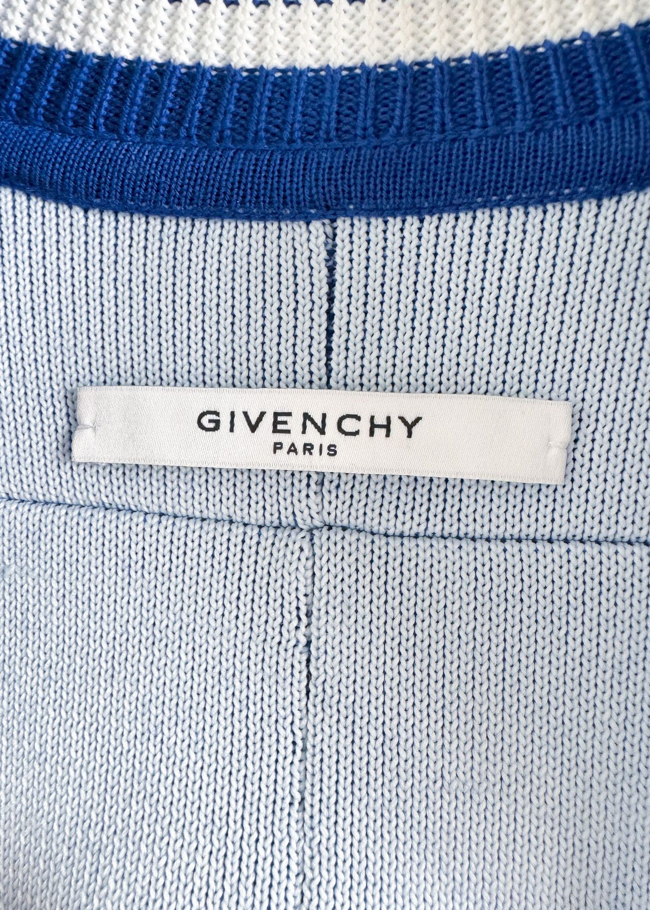 Givenchy Givenchy Cobalt Blue Logo Embroidered Knit Bomber Jacket Size S / US 4 / IT 40 - 7 Thumbnail