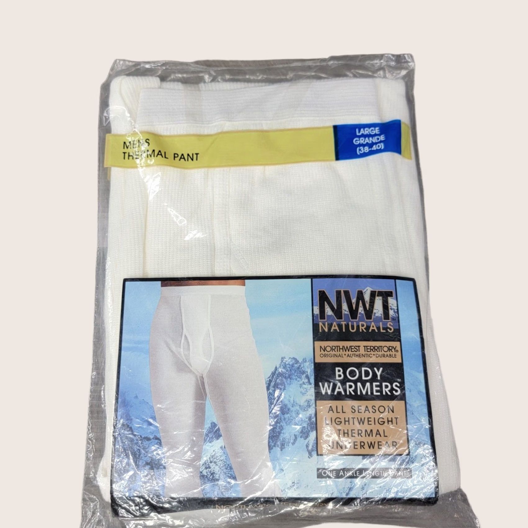 Vintage VINTAGE Northwest Territory Naturals Men Thermal bottoms pants Large White Cotton Thermal Winter Reg, Regular Fit, 30 Inseam, 39 in Waist Mens Size US 33 - 1 Thumbnail