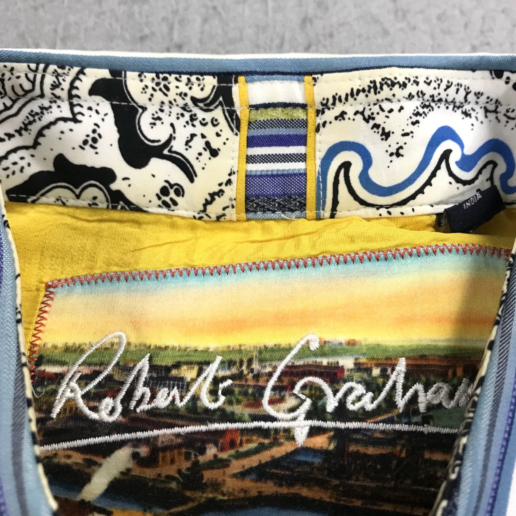 Robert Graham Robert Graham Shirt Mens Large Blue Purple Abstract Loud Flip Cuff Party Cotton Size US L / EU 52-54 / 3 - 4 Thumbnail