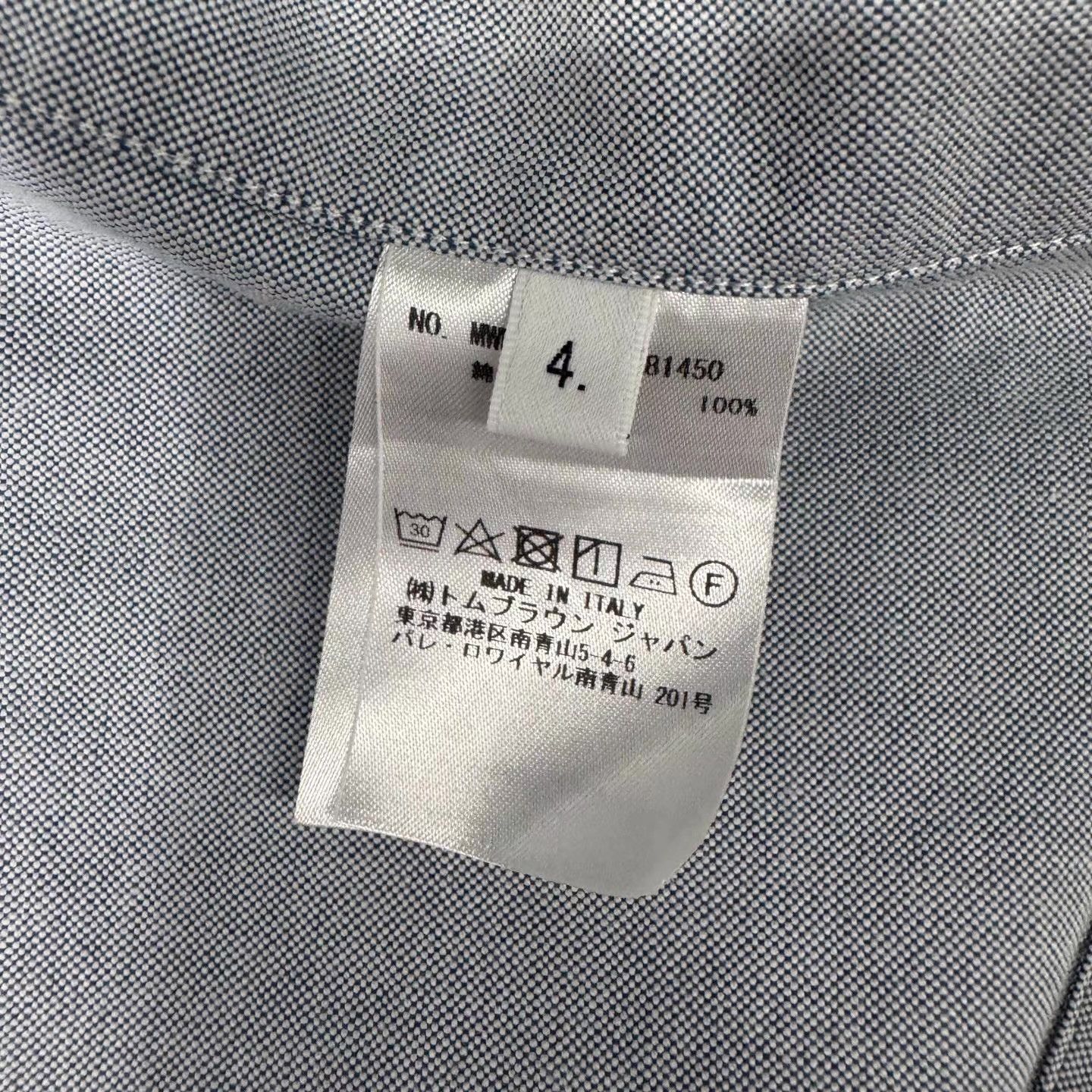 Thom Browne TB Light Blue Ski Logo Long Sleeve Shirt Q10 Size US XL / EU 56 / 4 - 4 Thumbnail