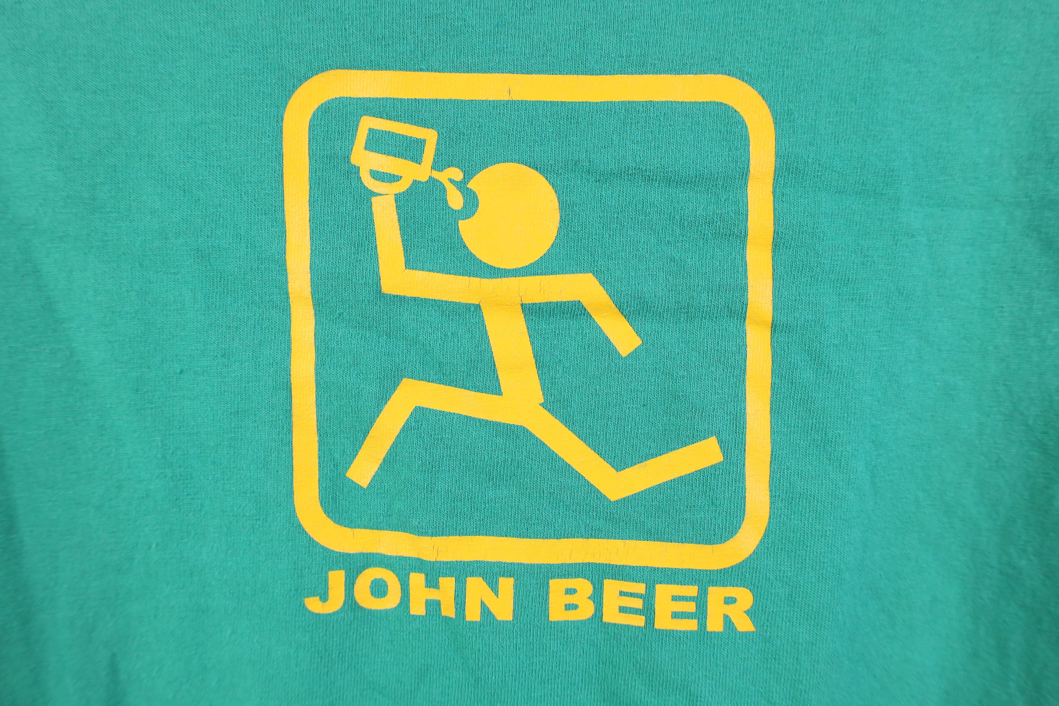 Vintage Vintage Y2K Streetwear John Beer Short Sleeve T-Shirt Green Size US L / EU 52-54 / 3 - 4 Thumbnail