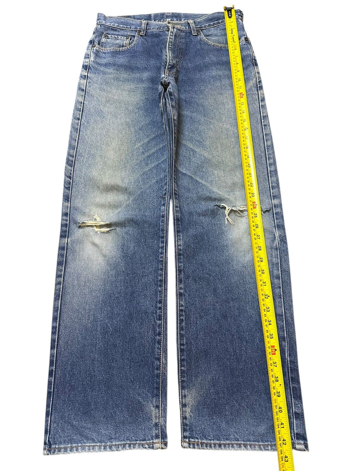 Denime Vintage Japanese Brand Blue Faded Wash Distress Baggy Jeans Size US 32 / EU 48 - 12 Thumbnail