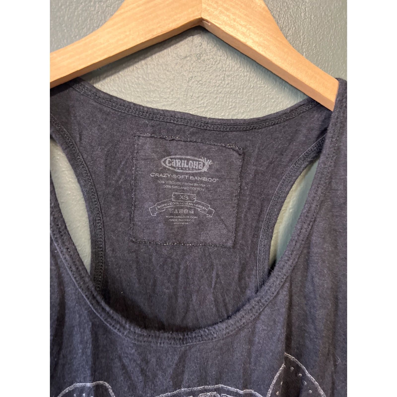 Vintage Cariloha Womens Tank Top Black XS Bamboo Size XS / US 0-2 / IT 36-38 - 2 Thumbnail