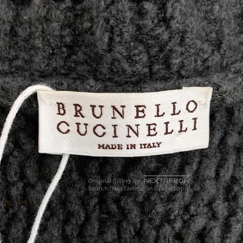 Brunello Cucinelli Brunello Cucinelli Dark Gray Wool V-Neck Long Sleeve Knit Size XL / US 12-14 / IT 48-50 - 5 Thumbnail