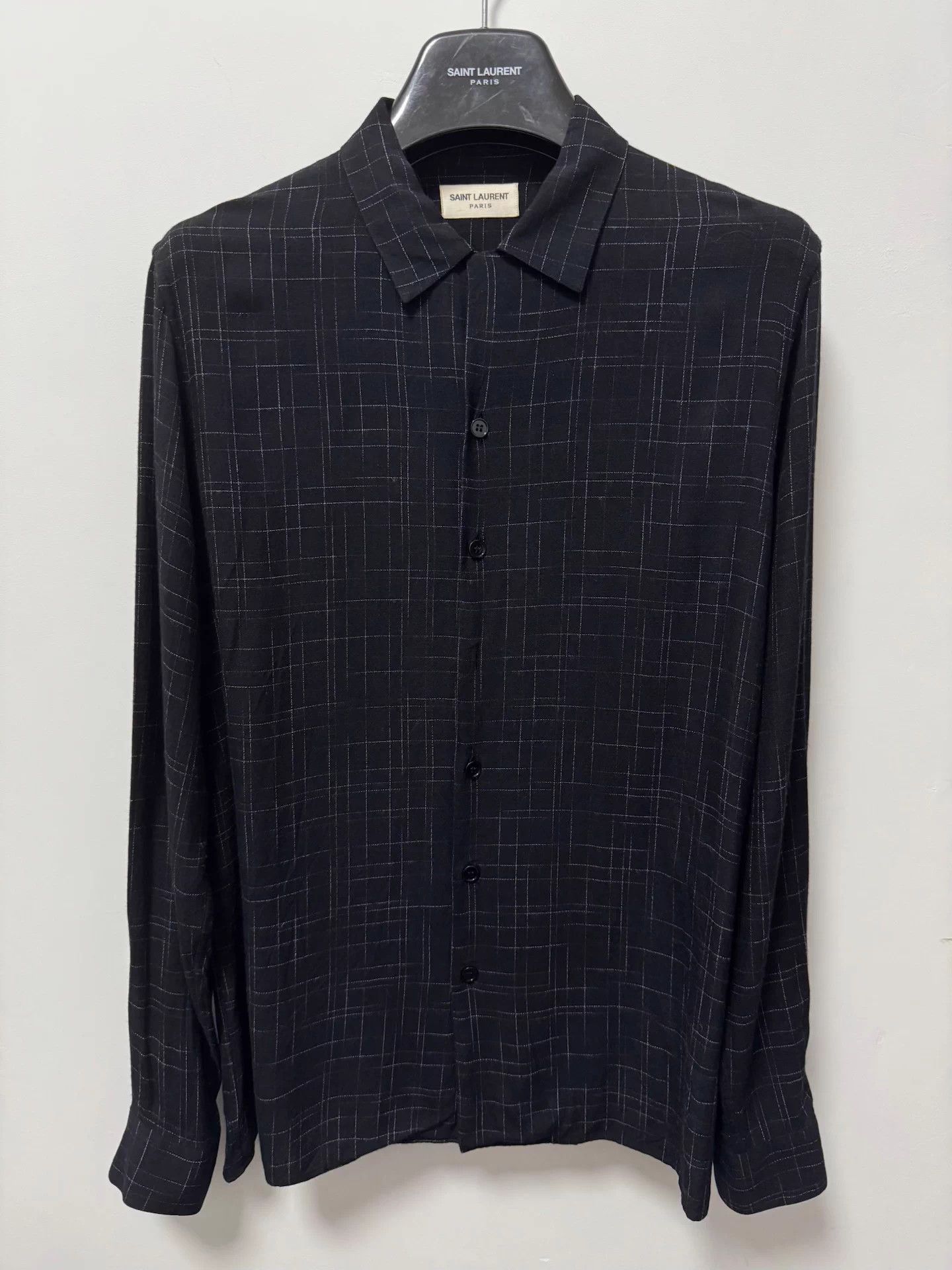 Saint Laurent Paris Saint Laurent SLP silk black bamboo pattern shirt Size US L / EU 52-54 / 3 - 2 Thumbnail