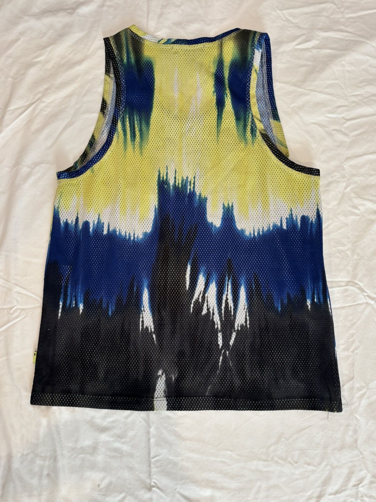 MSGM MSGM Men's Tie Dye Mesh Tank Top Blue Yellow Pocketed Size M Size US M / EU 48-50 / 2 - 3 Thumbnail