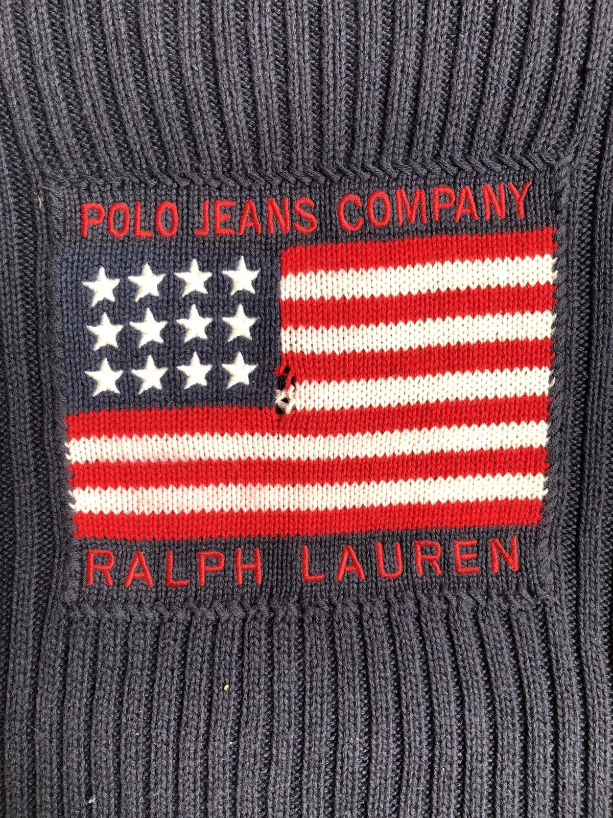 Polo Ralph Lauren × Vintage Vintage 90’s Polo Ralph Lauren knitted sweater flag Size M / US 6-8 / IT 42-44 - 2 Thumbnail