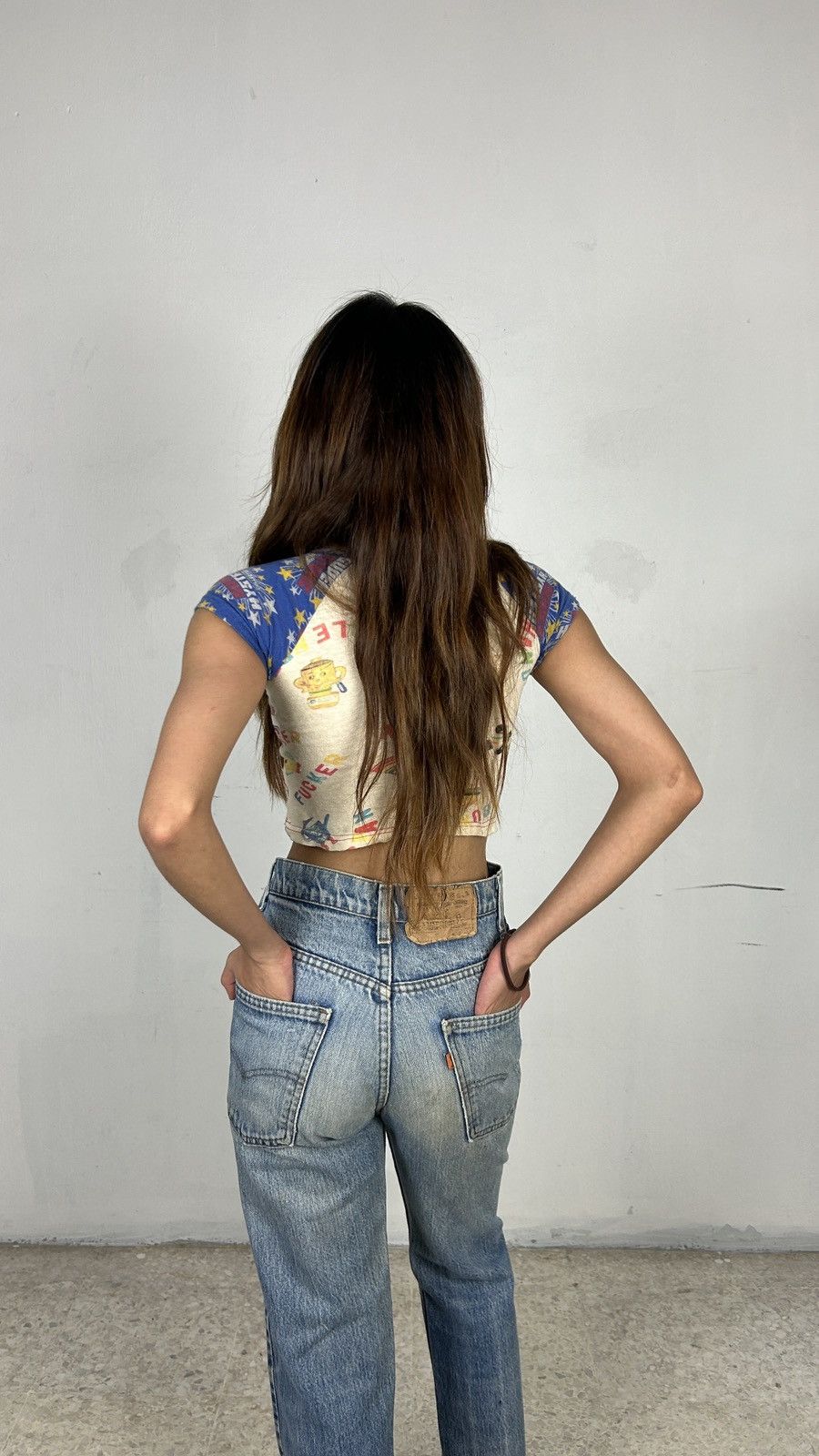 1990s Hysteric Mini Baby Tee Full Print