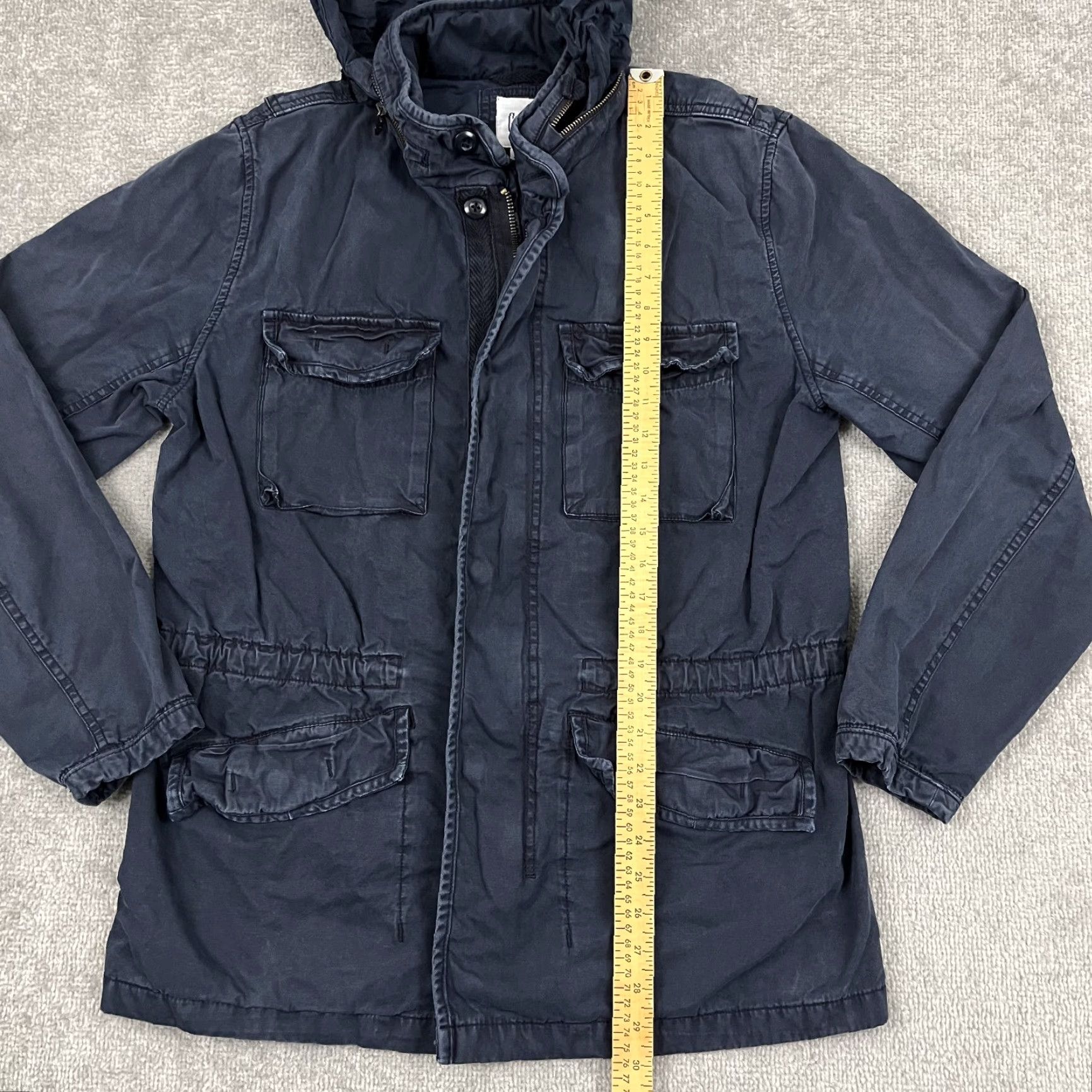 Gap GAP Military Cargo Jacket Mens Medium Faded Blue Full Zip Hooded Gorp Outdoor Workwear Size US M / EU 48-50 / 2 - 3 Thumbnail