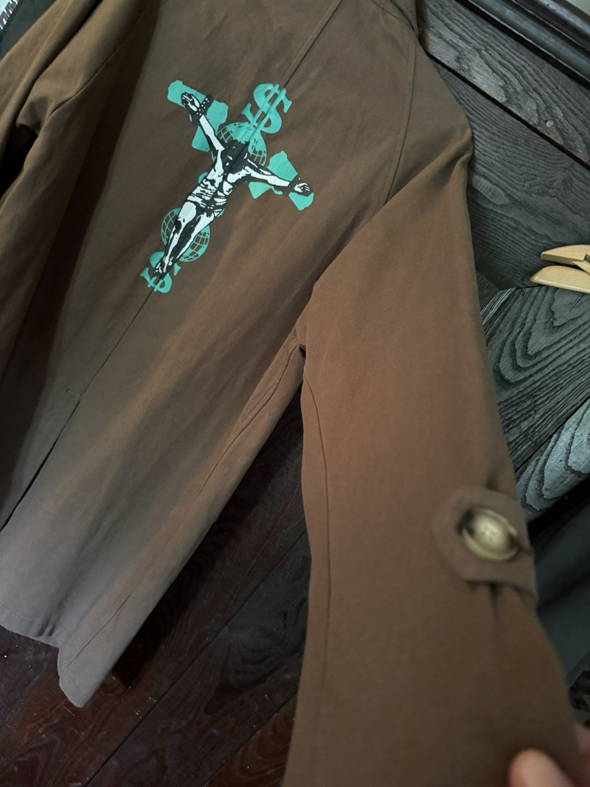 Fuck The Population FTP Orange Label lightweight Crucifix Trench Coat, BRAND NEW Size US S / EU 44-46 / 1 - 21 Thumbnail