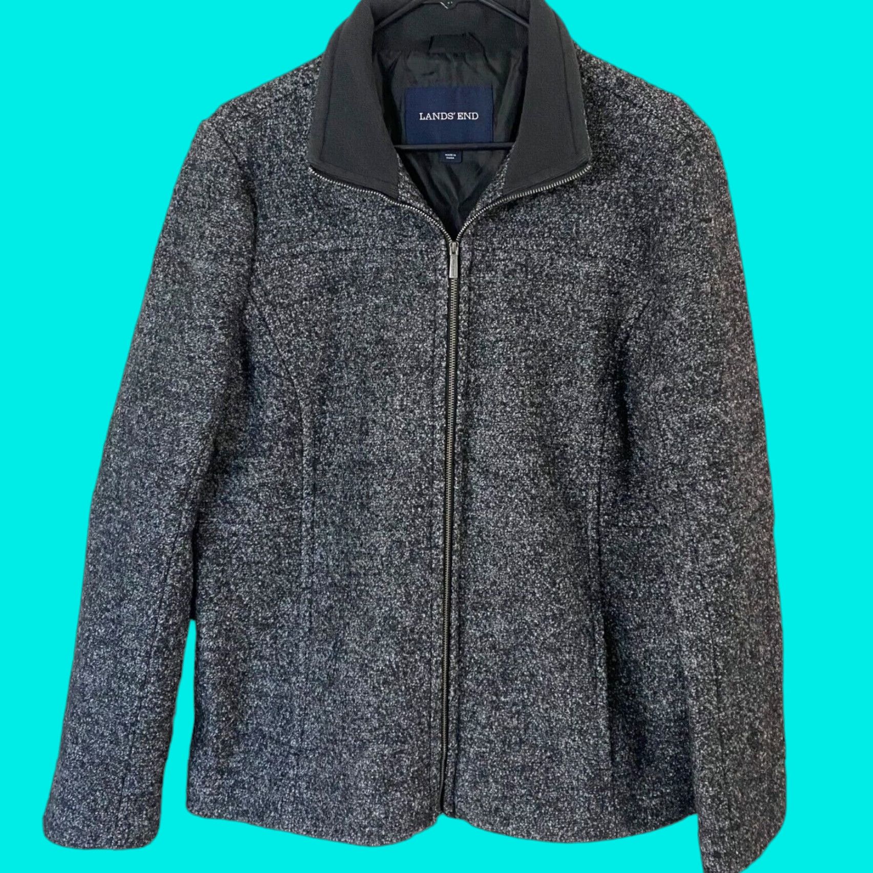 Lands' End VINTAGE Lands' End Full-Zip Wool Blend Jacket Women 16 Gray Lined 27.5" Long Sleev | Womens Jacket Size XXL / US 16-18 / IT 52-54 - 1 Thumbnail