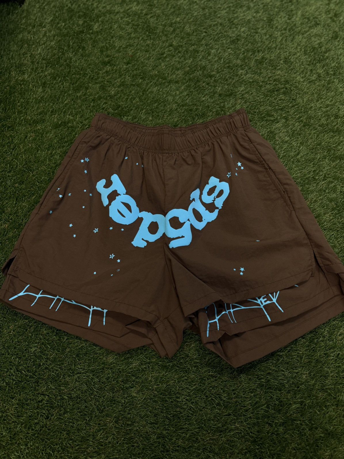 Sp5der Sp5der Double Layer Web Shorts Brown Blue Size XS (NEW) Size US 26 / EU 42 - 1 Thumbnail