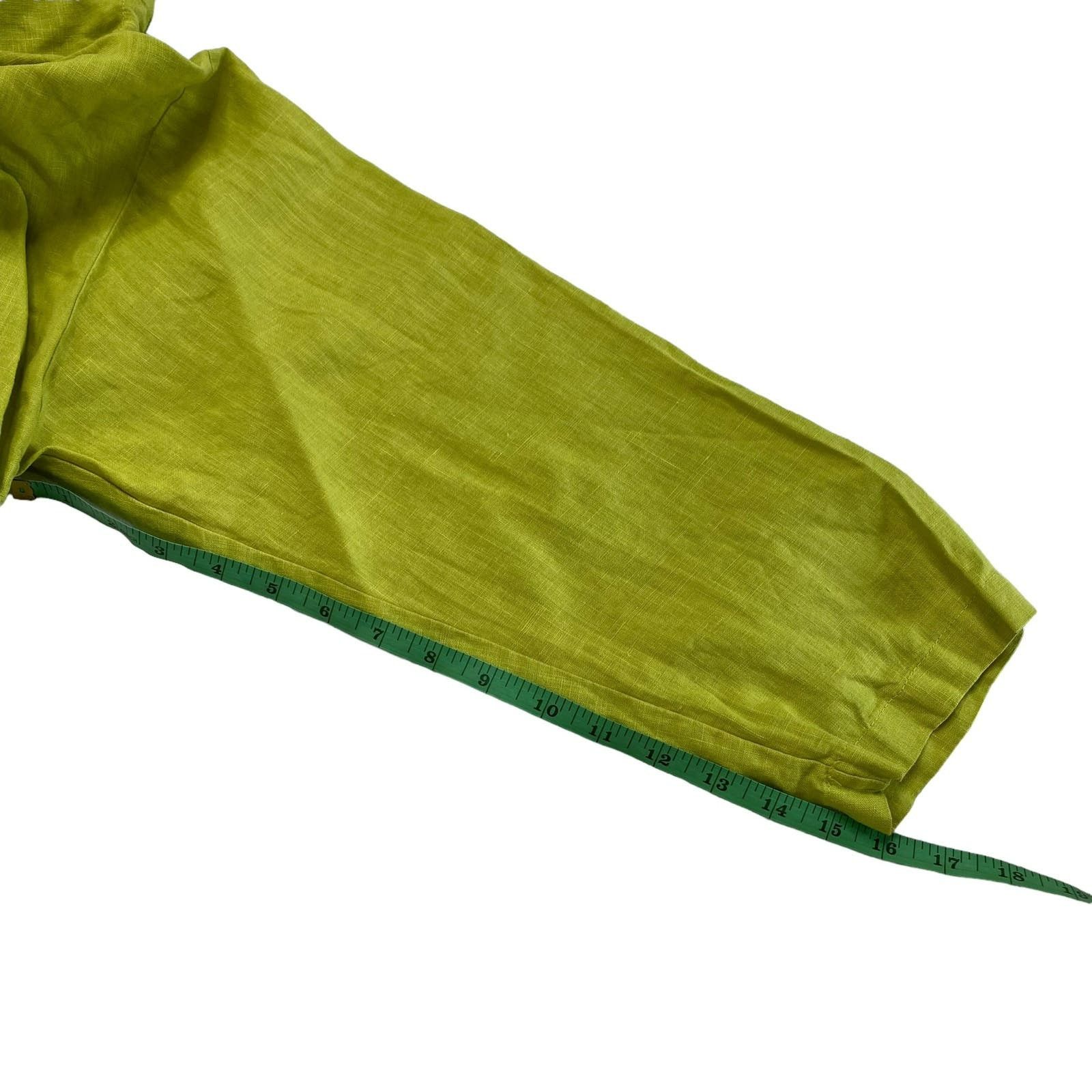 Bryn Walker BRYN WALKER Chartreuse Green Linen Short Sleeve Jacket Small Size S / US 4 / IT 40 - 11 Thumbnail