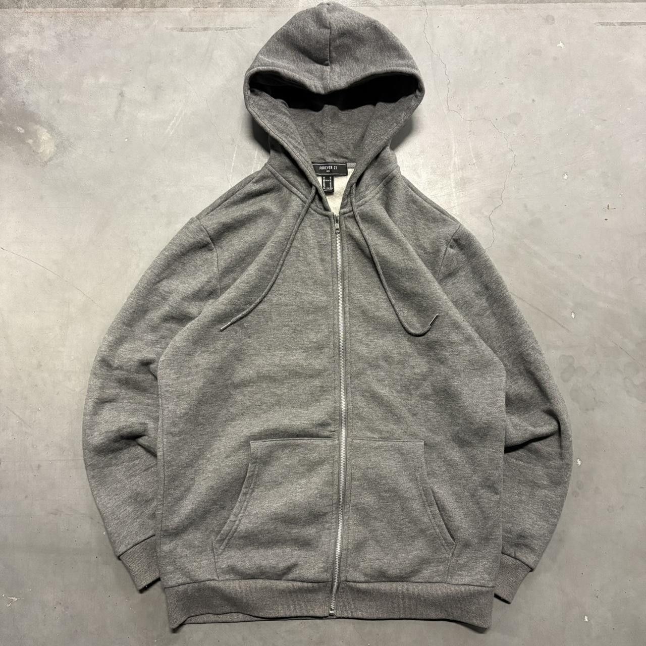 Vintage Crazy Vintage Y2K/2000s Blank Grey Forever 21 Skater Zipup Hoodie! Size US M / EU 48-50 / 2 - 1 Thumbnail