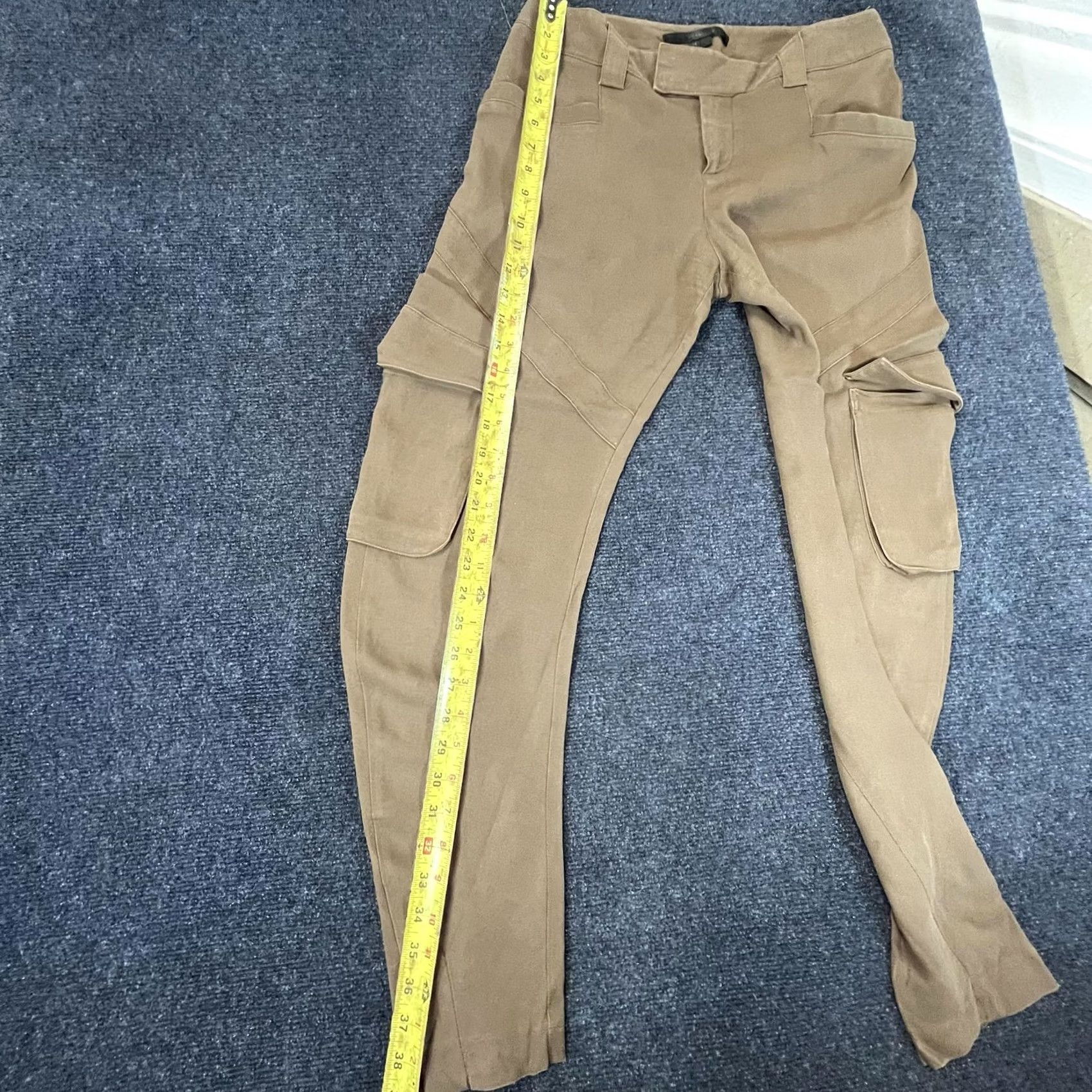 Vintage Brown Cargo Pants Womens Medium Utility Pockets Straight Leg Stretch Casual Pants Size 29" - 5 Thumbnail