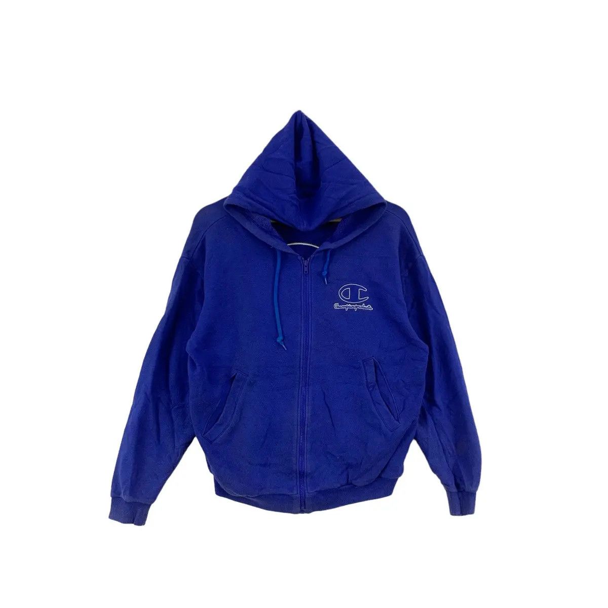 Champion Vintage 90’ CHAMPION PRODUCTS USA Blue Zipper Hoodie Size L / US 10 / IT 46 - 1 Thumbnail