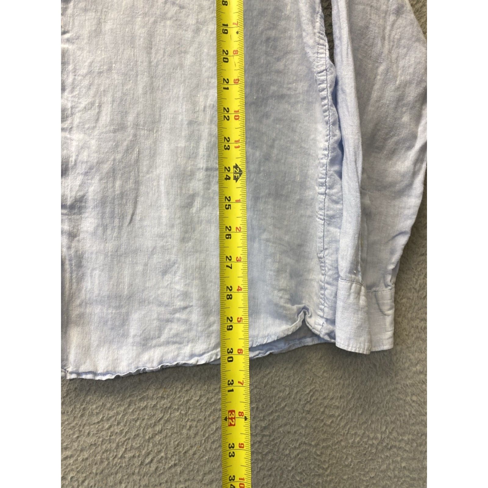 Tasso Elba TASSO ELBA Men's Button-Up Linen Shirt XXL Light Blue Solid Long Sleeve Spread Collar Winter Size US XXL / EU 58 / 5 - 6 Thumbnail