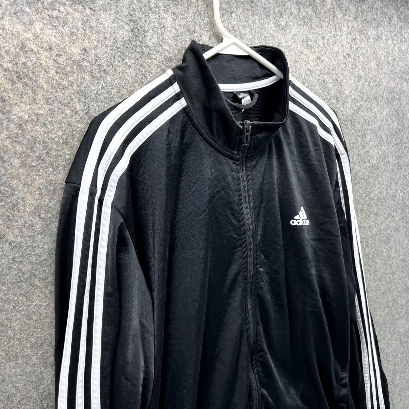 Adidas Adidas Jacket Men Large Black Full Zip Essential Warm Up 3 Stripes Track Sweater Size US L / EU 52-54 / 3 - 3 Thumbnail