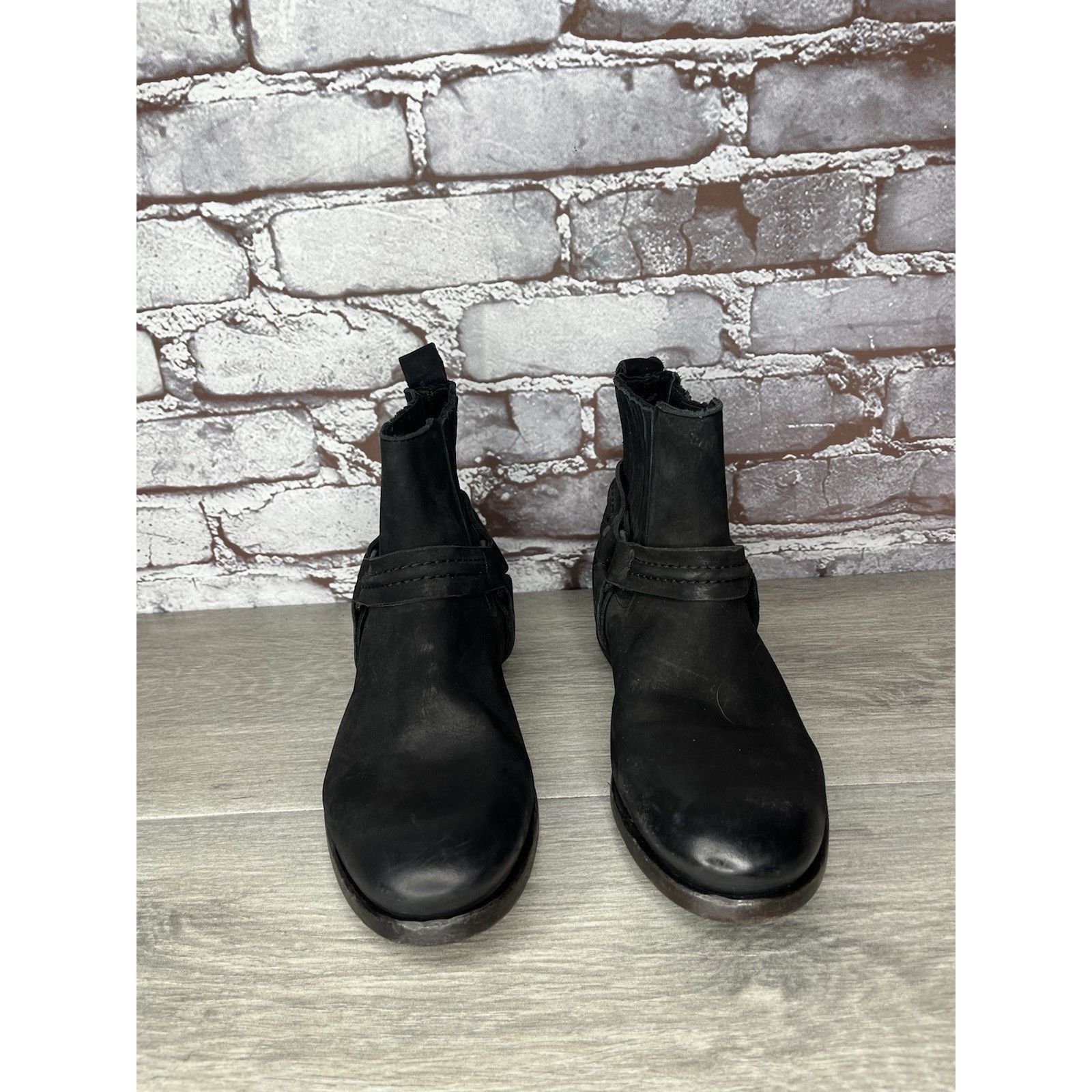 Allsaints AllSaints Italy Black Leather Harness Ankle Chelsea Boots Wo Size US 6.5 / IT 36.5 - 10 Thumbnail