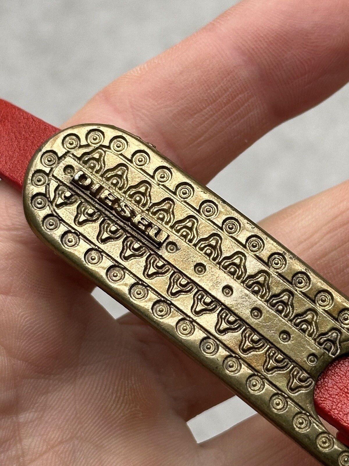 Diesel VINTAGE DIESEL MASKILA RED LEATHER BELT THIN WOMENS RARE Size ONE SIZE - 6 Thumbnail