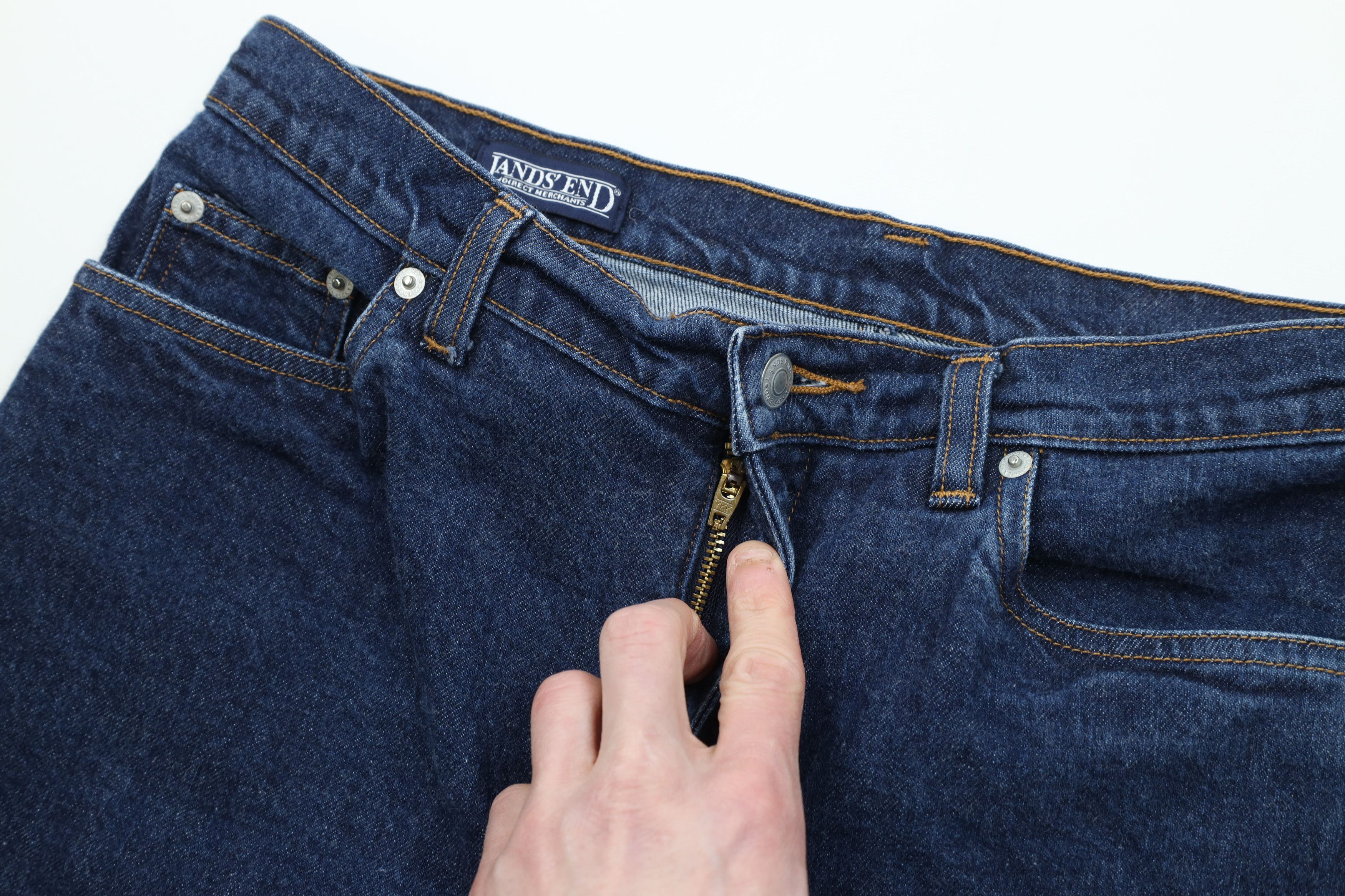 Lands' End Vintage 90s Lands End Straight Leg Denim Jeans Blue Cotton Size 34" / US 12 / IT 48 - 7 Thumbnail