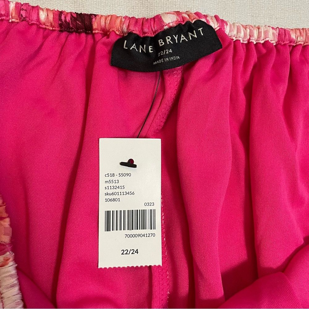 Other NWT New Lane Bryant Pink Classic Crop Off-The-Shoulder Chif Size 4XL / US 24-26 - 7 Thumbnail