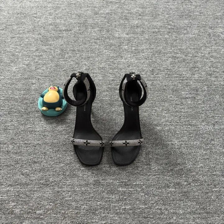 Louis Vuitton Louis Vuitton Stylish Black Rhinestone Heels for Women -250 Size US 5 / IT 35 - 2 Thumbnail