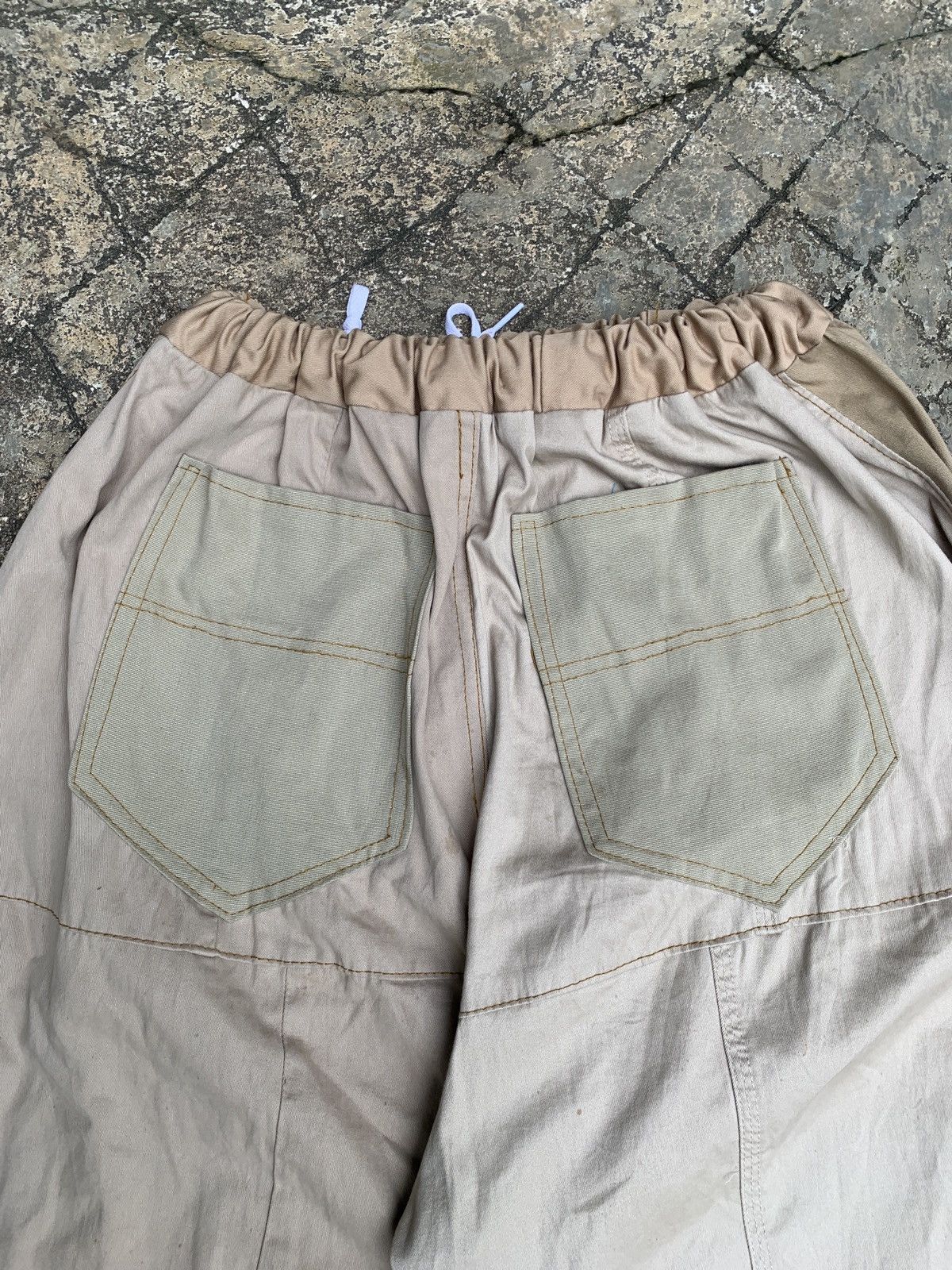 Japanese Brand Unbranded Cut and Sew Canvas Tan Colour Wide Leg Pants Size US 34 / EU 50 - 5 Thumbnail