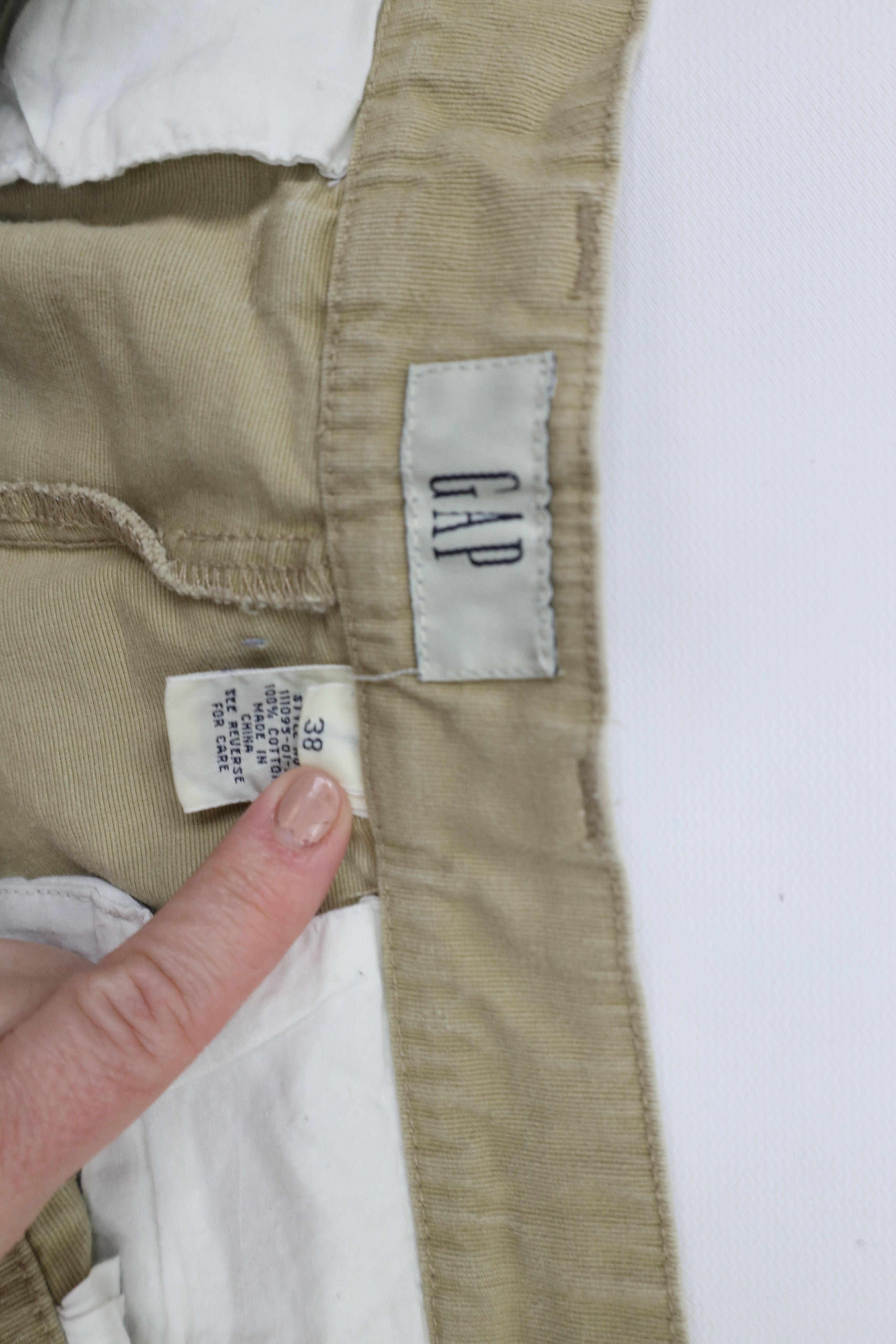 Gap × Vintage Vintage 90s Gap Heavy Canvas Cargo Shorts Beige Cotton Size US 38 / EU 54 - 3 Thumbnail