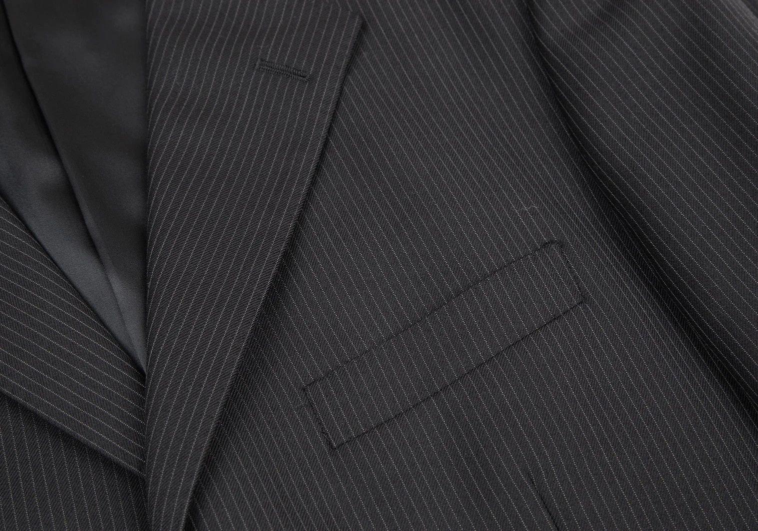 Burberry Wool Pinstripe Tailored Jacket in Black, Size 42L Size US XS / EU 42 / 0 - 5 Thumbnail