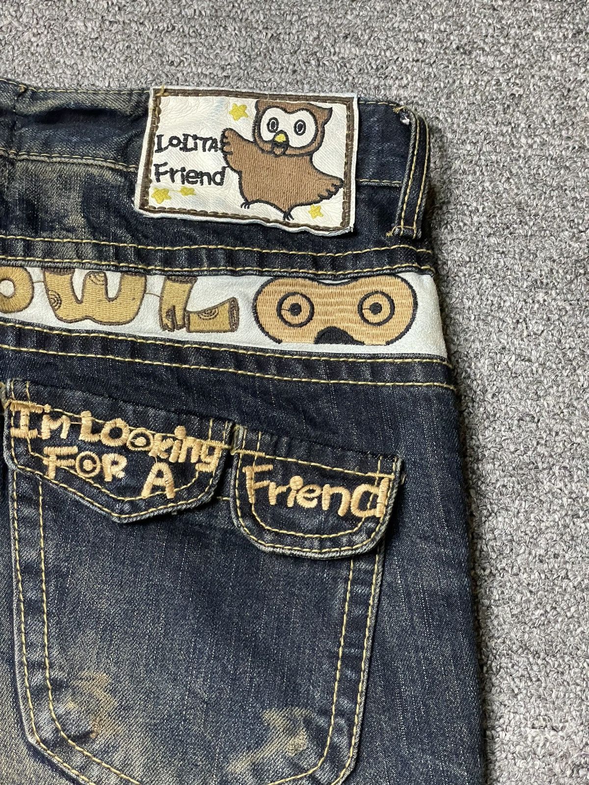 Japanese Brand × Vintage LOLITA JEANS Owl Rusty Blue Distressed Denim (92) Size US 32 / EU 48 - 8 Thumbnail