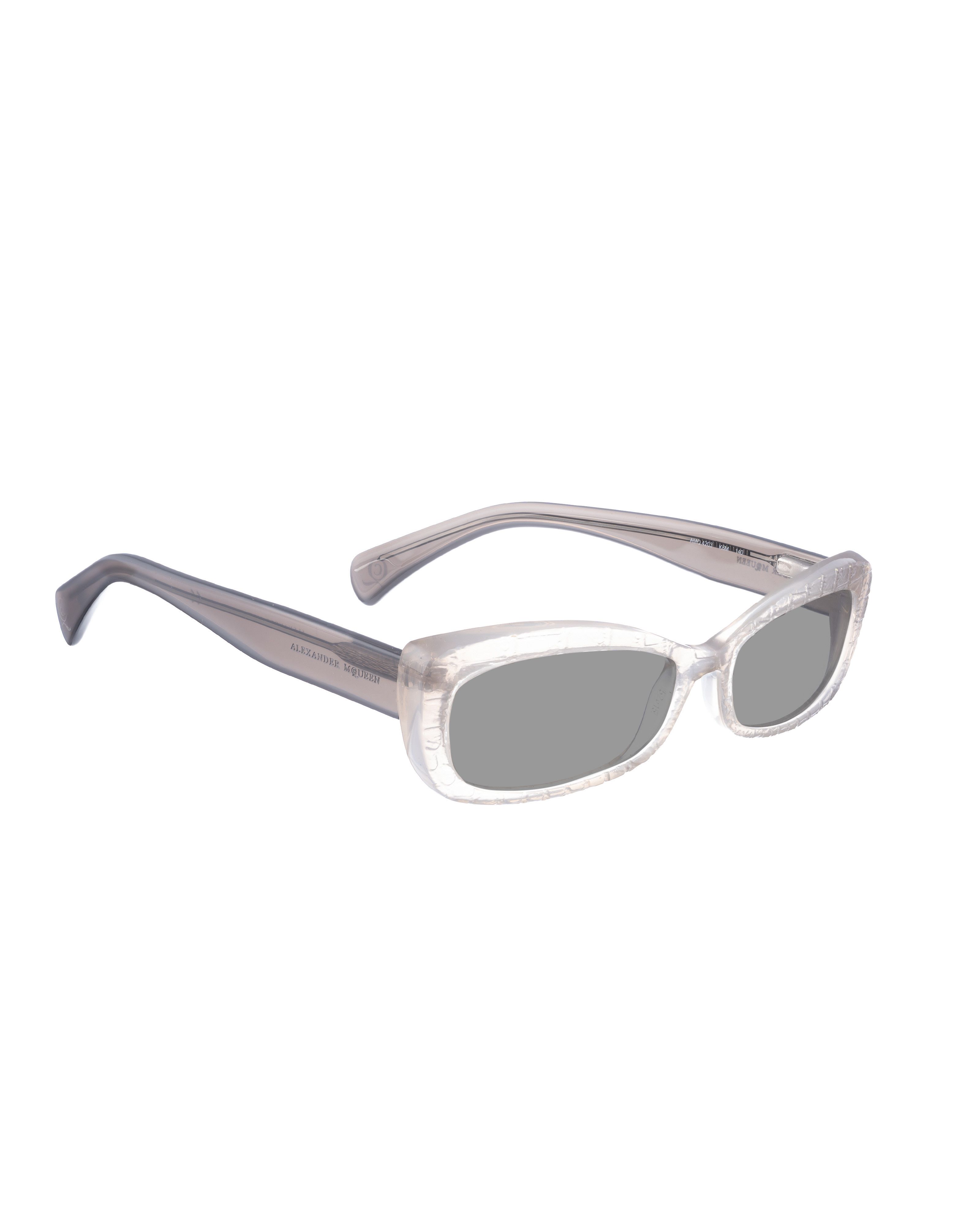 Alexander McQueen Alexander McQueen '90s Transparent Grey Cat Eye Sunglasses Size ONE SIZE - 3 Thumbnail