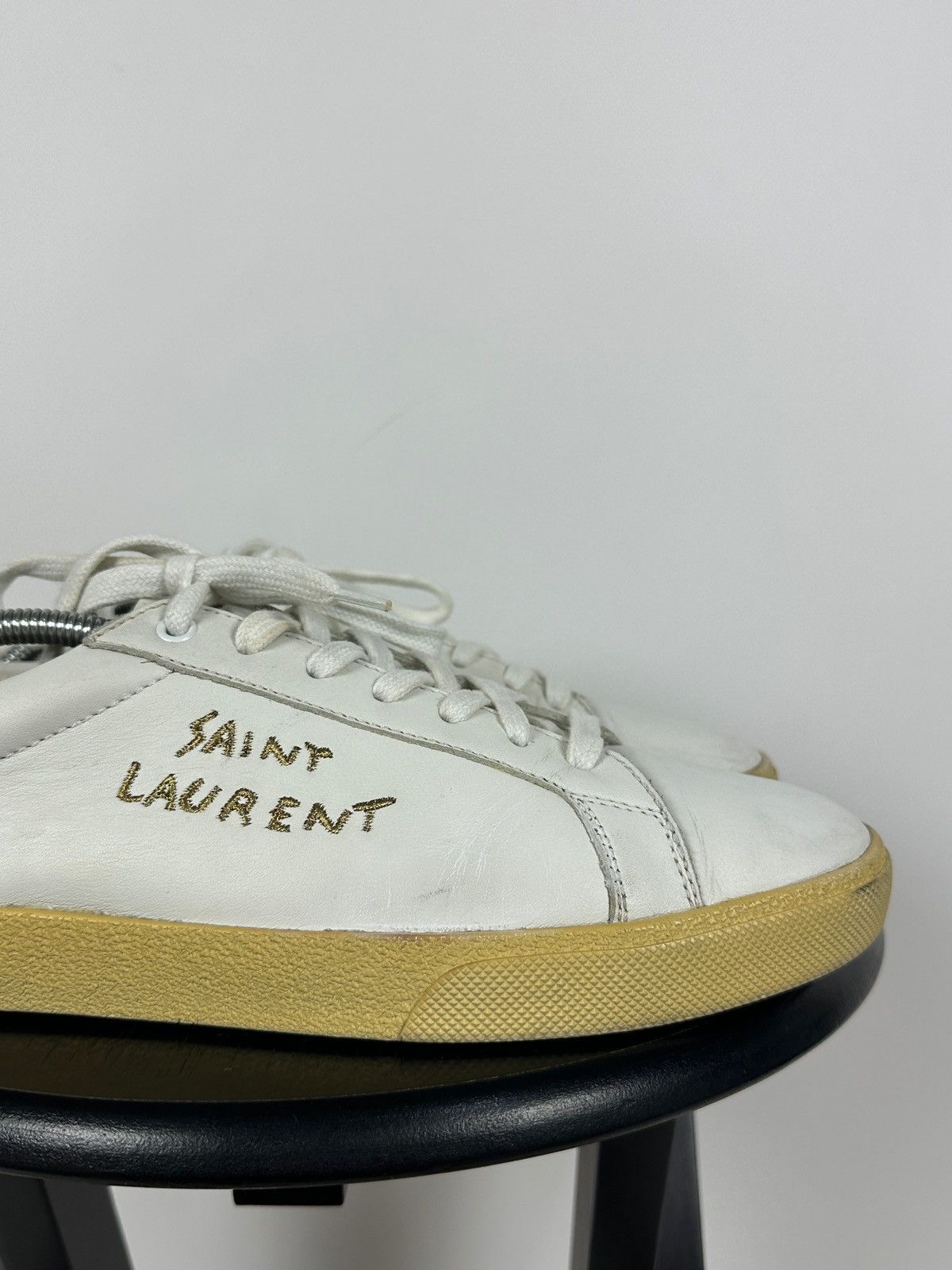 Saint Laurent Paris Saint Laurent Paris Court Classic Leather Low Top Sneakers Size US 12 / EU 45 - 16 Thumbnail