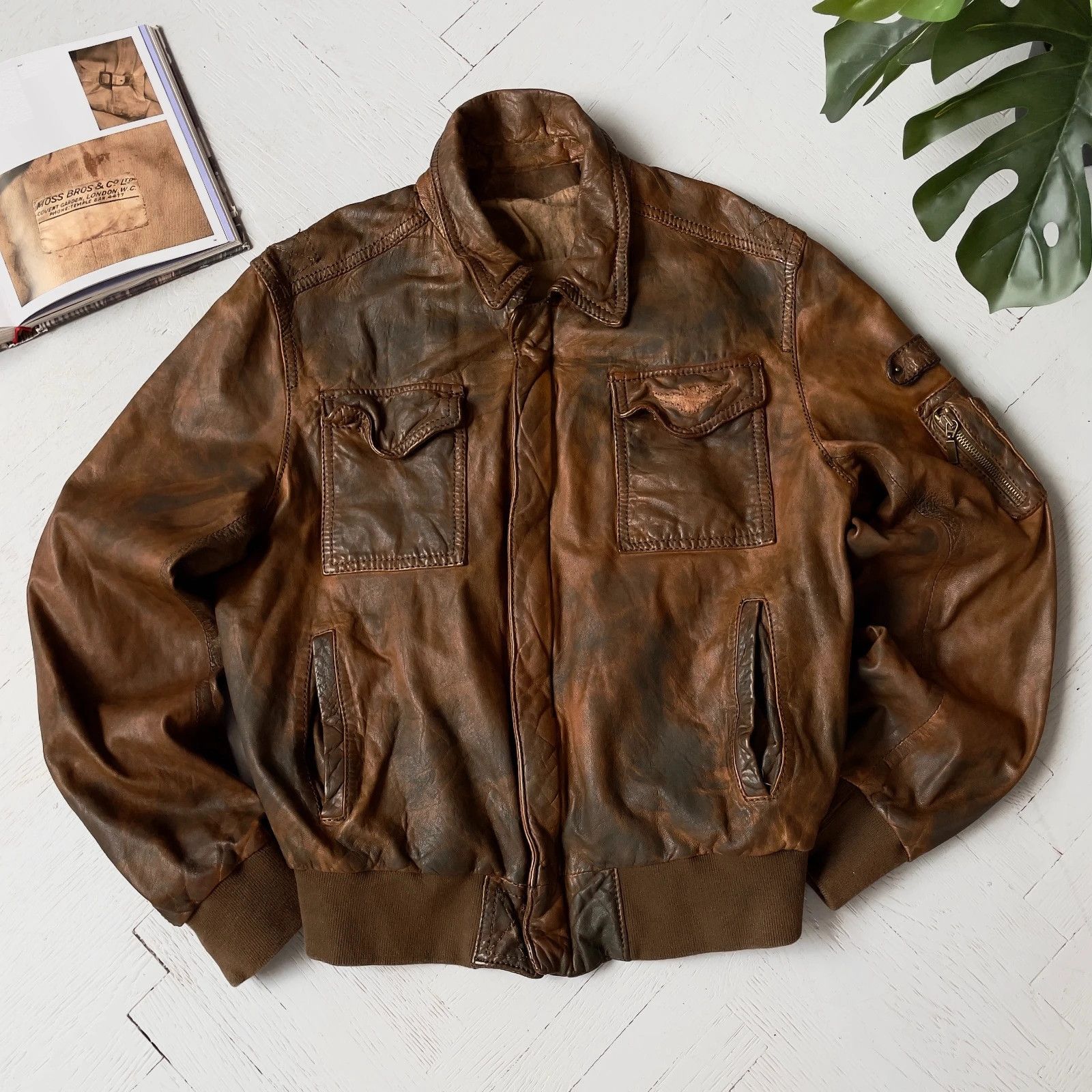 Aeronautica Militare Aeronautica Militare Real Leather Aviator Bomber Jacket Size US M / EU 48-50 / 2 - 1 Thumbnail