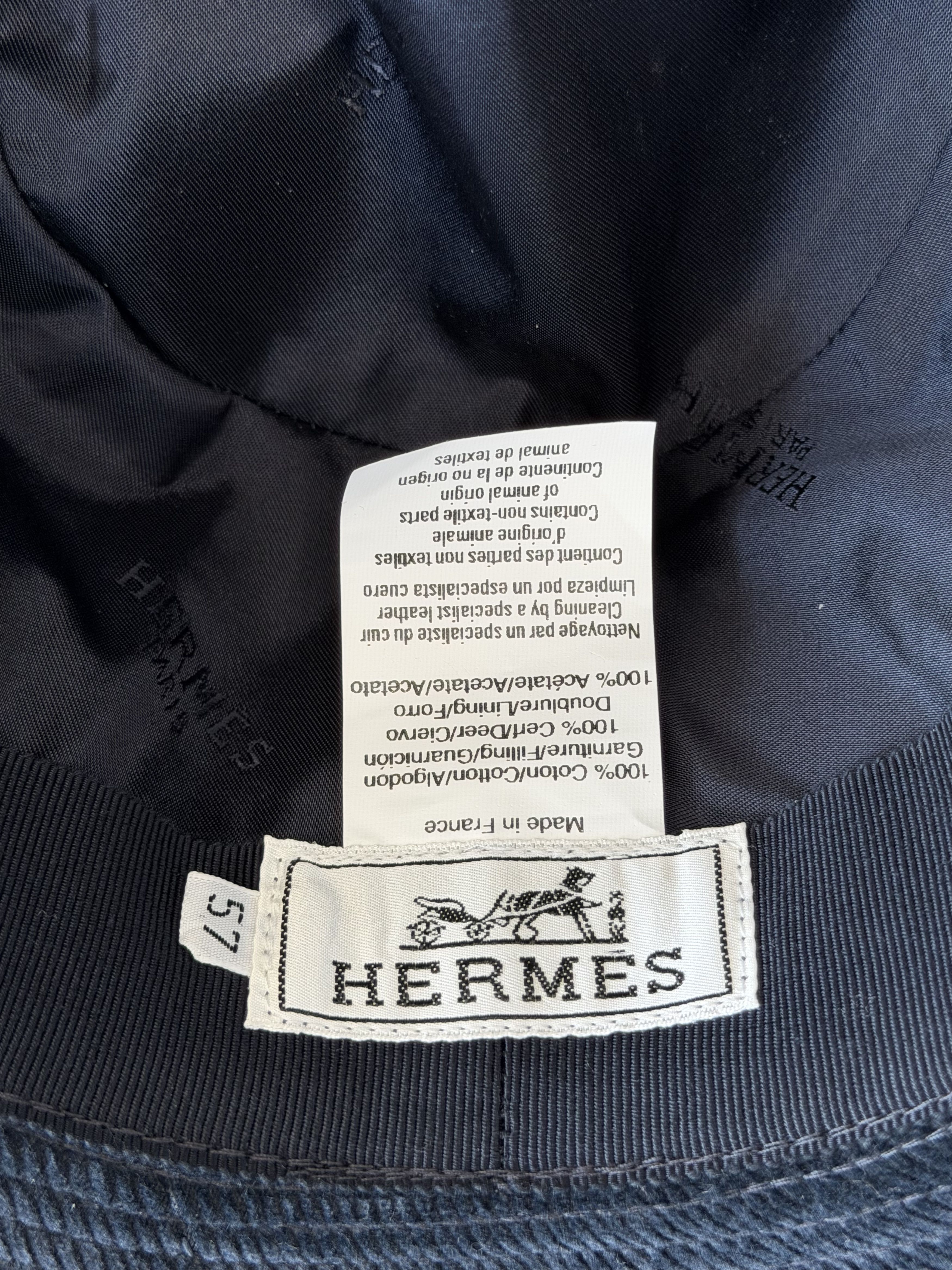 Hermes Hermes Navy & Black Corduroy Fedora Size ONE SIZE - 5 Thumbnail