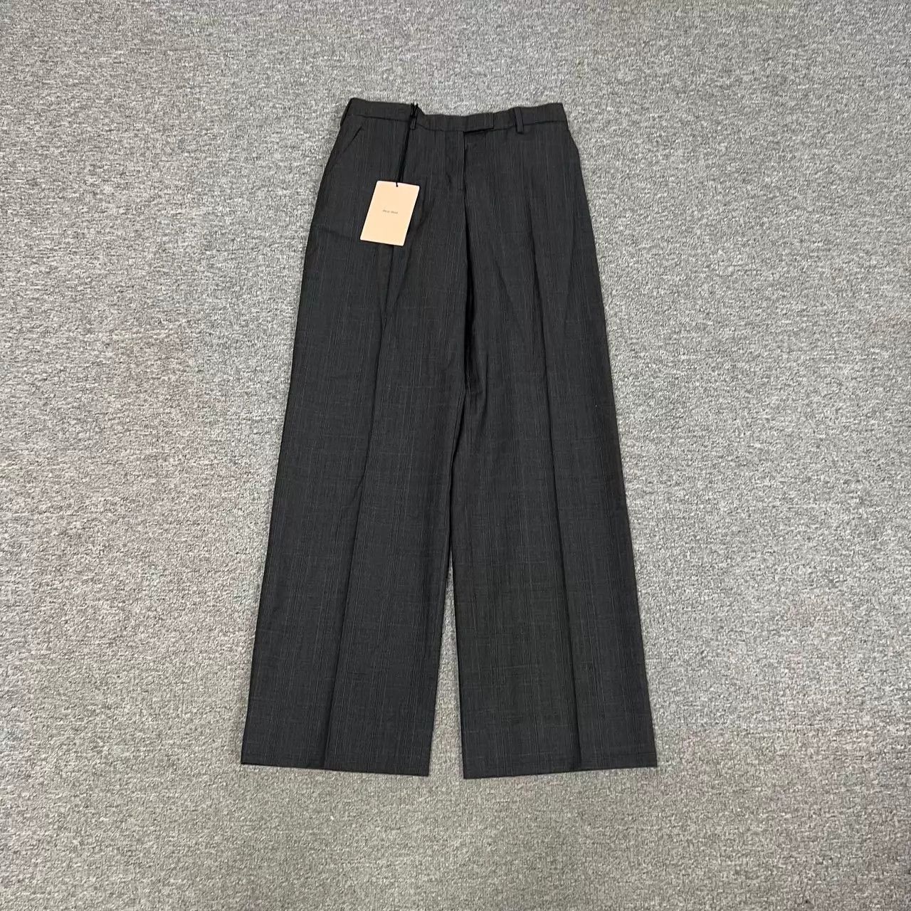 Miu Miu MIU MIU Dark Grey Check Tailored Trousers 38 Women's Size 26" / US 2 / IT 38 - 1 Thumbnail
