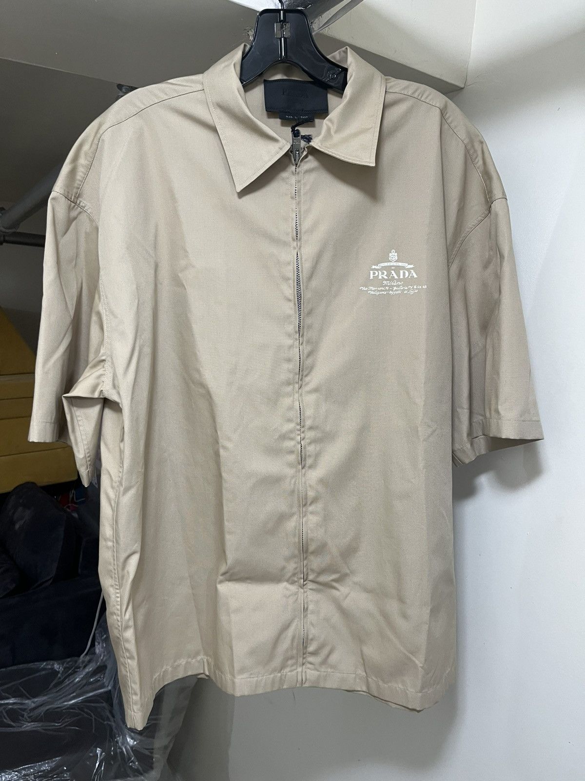 Prada Prada Technical Cotton Zip Up Shirt Sz Small Size US S / EU 44-46 / 1 - 4 Thumbnail