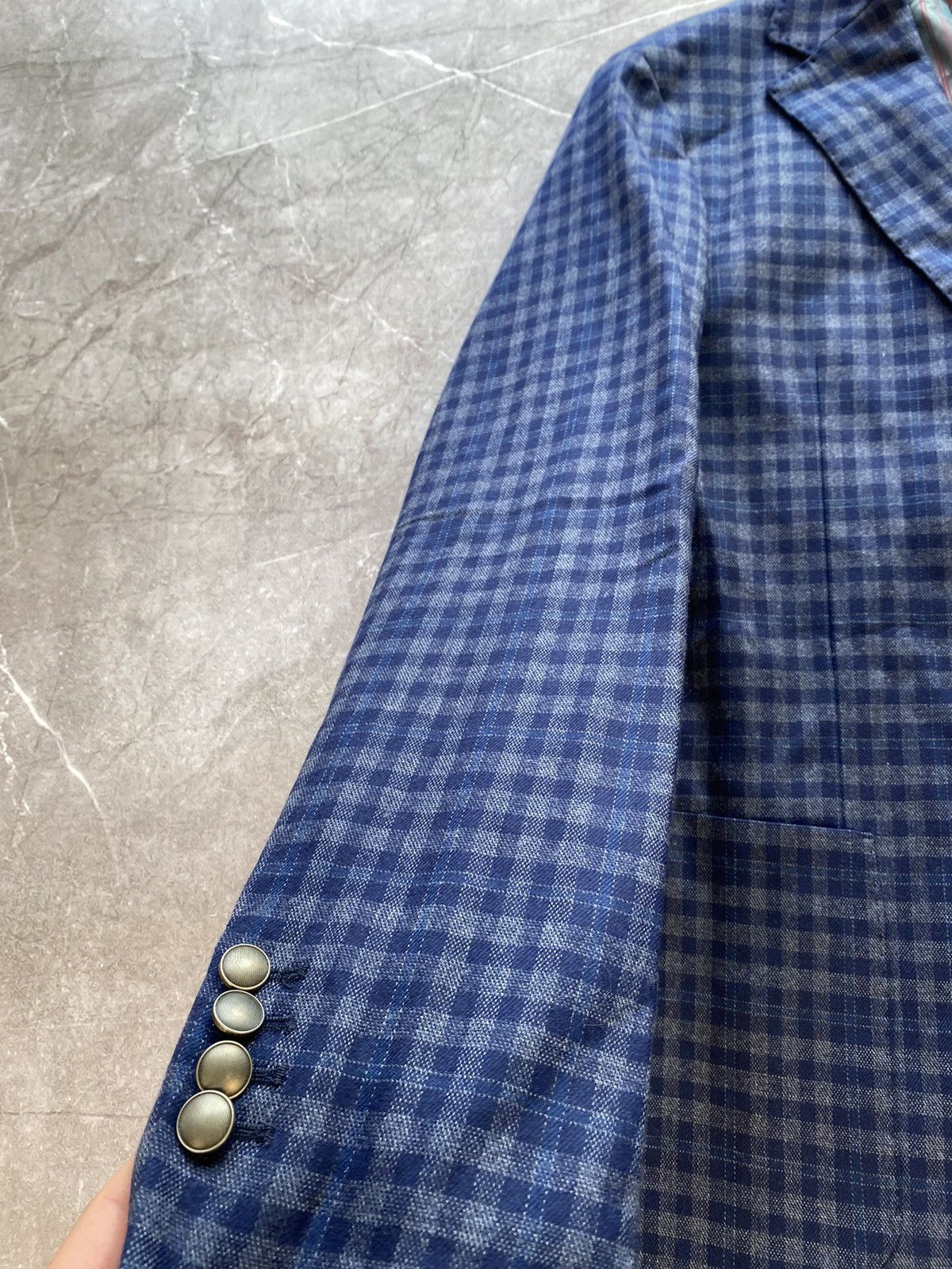 Designer Rare Linea Sartoriale Milano Check Thick Flannel Wool Blazer Size 52R - 4 Thumbnail