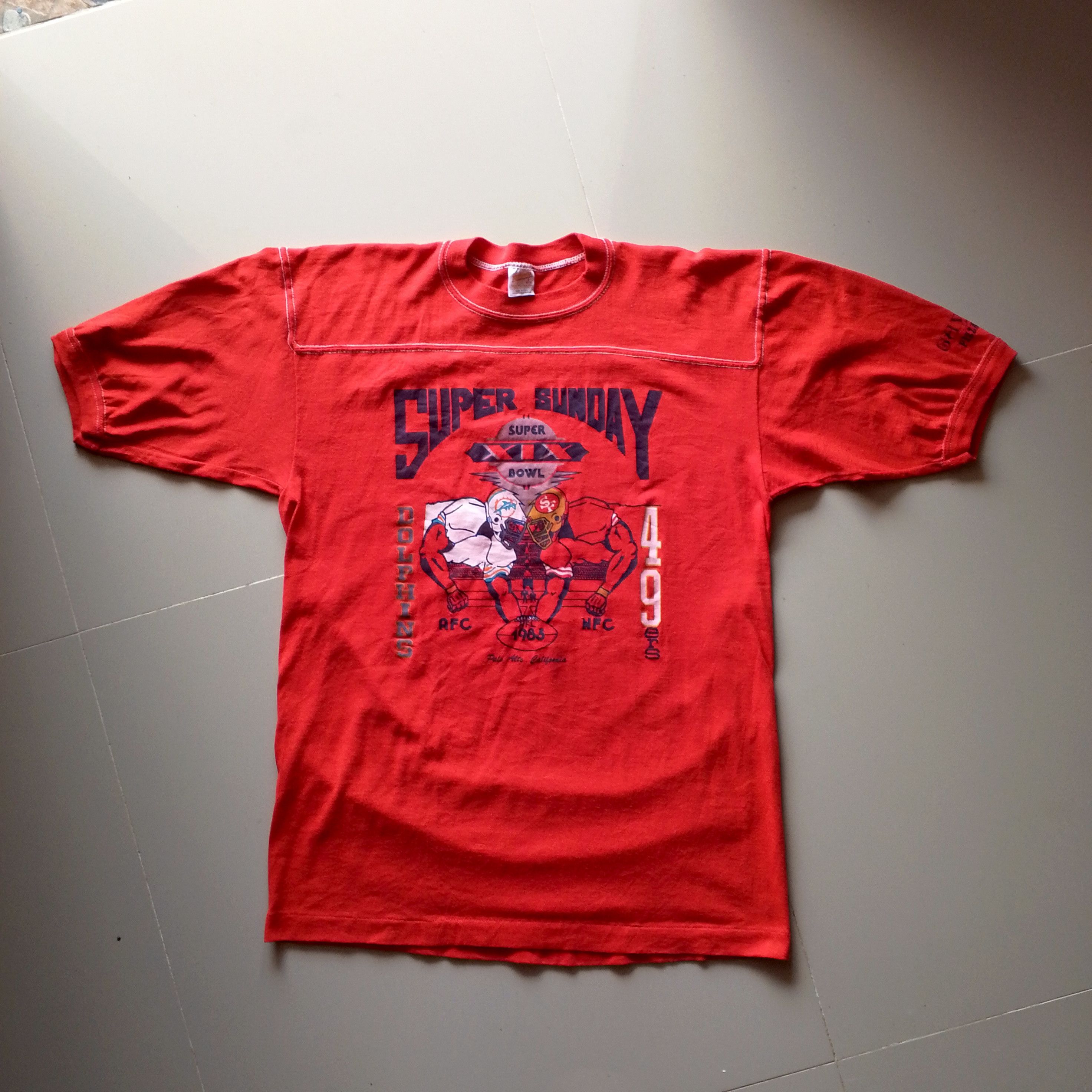 Vintage Vintage 80s Super Sunday 49ers vs Dolphin NFL Size US L / EU 52-54 / 3 - 1 Thumbnail