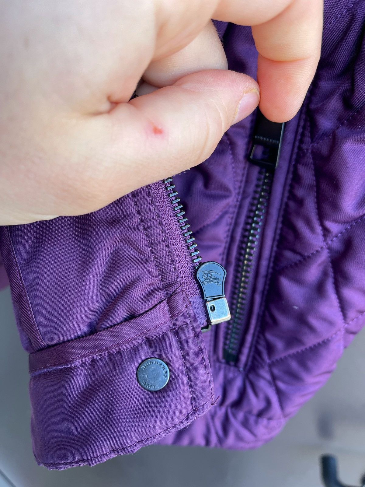 Burberry Burberry Brit Women Purple Check Quilted Lightweight Jacket Size S / US 4 / IT 40 - 12 Thumbnail