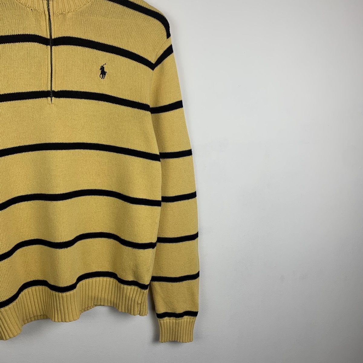 Polo Ralph Lauren Vintage Polo Ralph Lauren Quarter Zip Knit Striped Sweater Size US S / EU 44-46 / 1 - 5 Thumbnail