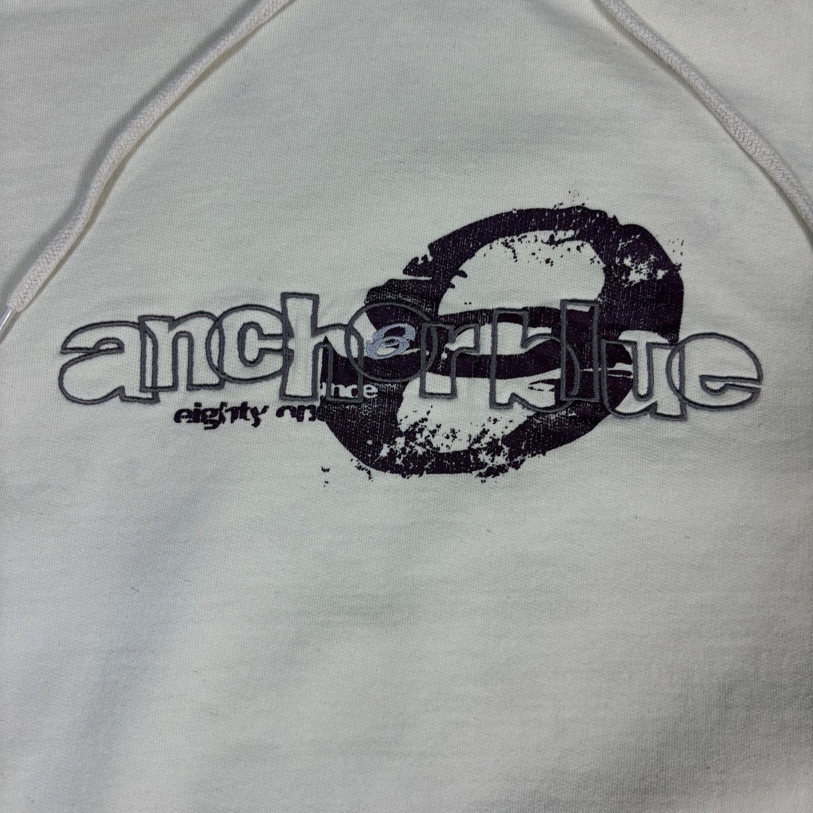 Anchor Blue vintage y2k 2000s Anchor Blue logo cream hoodie mens Large Size US L / EU 52-54 / 3 - 3 Thumbnail