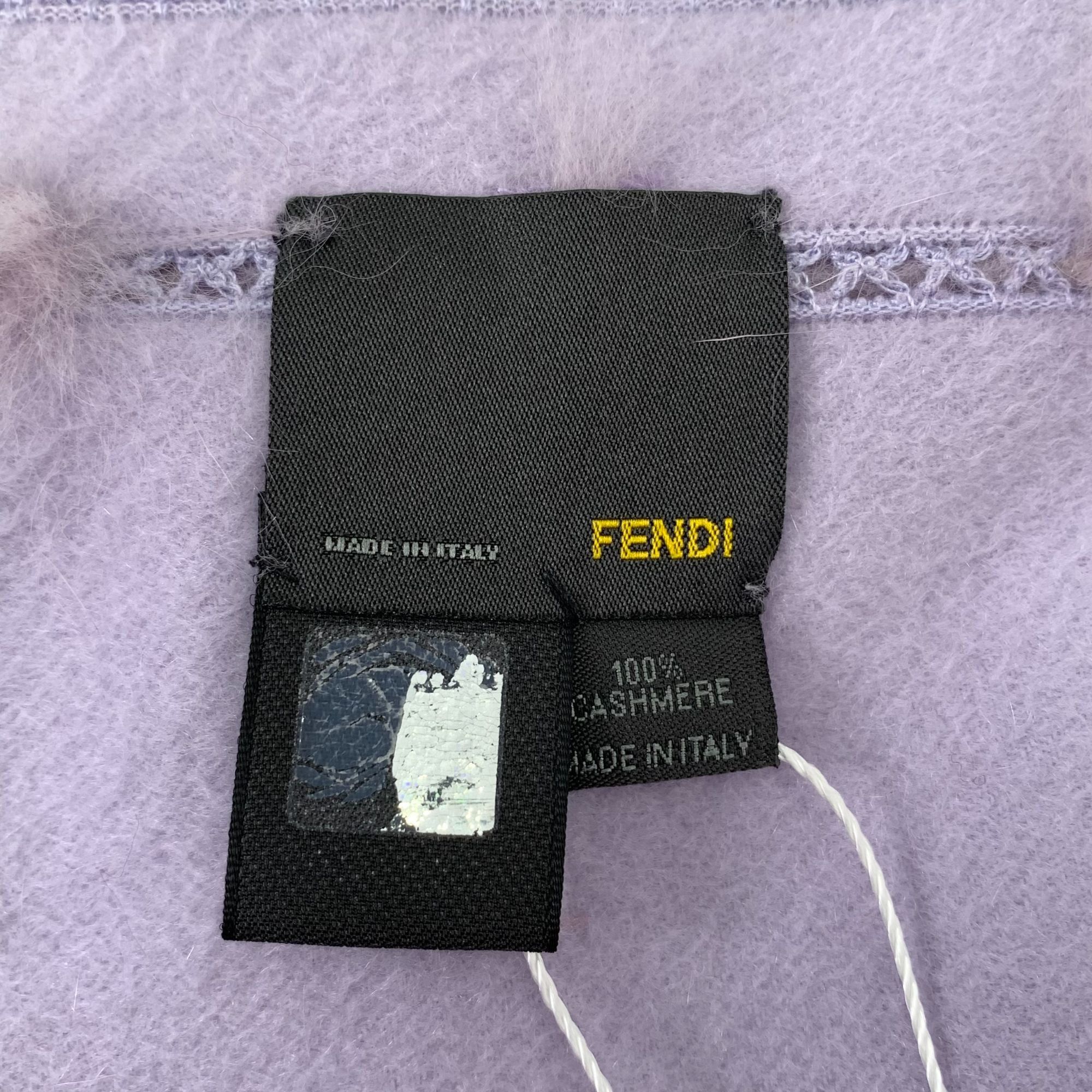 Fendi Fendi Lavender Faux Fur Trim Poncho Cape Wrap Shawl Size ONE SIZE - 7 Thumbnail