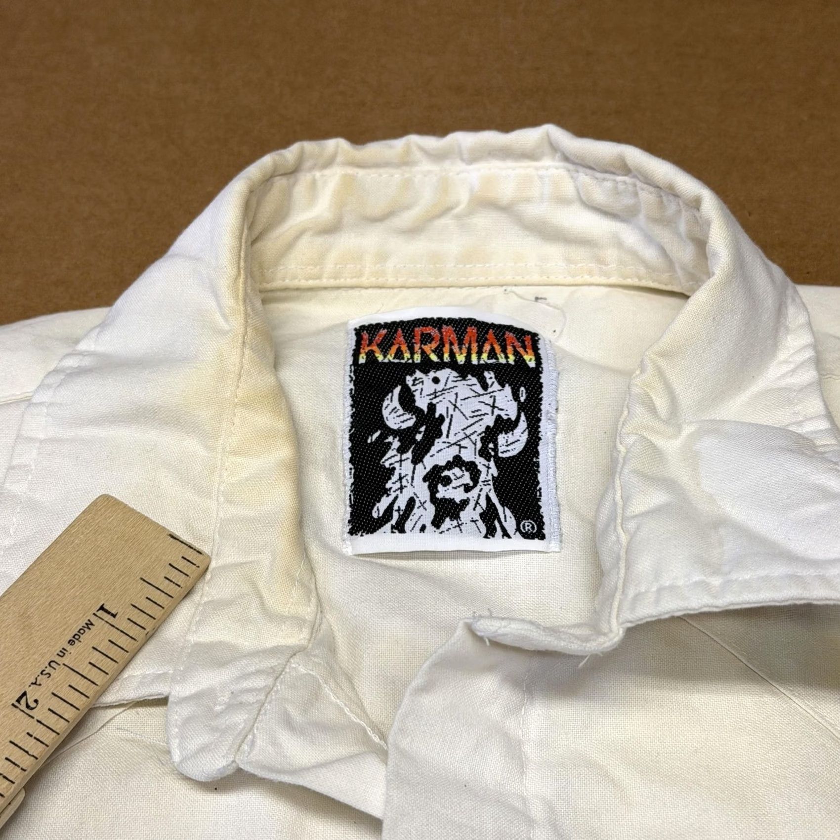 Armani Karman Shirt Mens Large White Southwestern Aztec Western Pearl Snap Long Sleeve Size US L / EU 52-54 / 3 - 2 Thumbnail