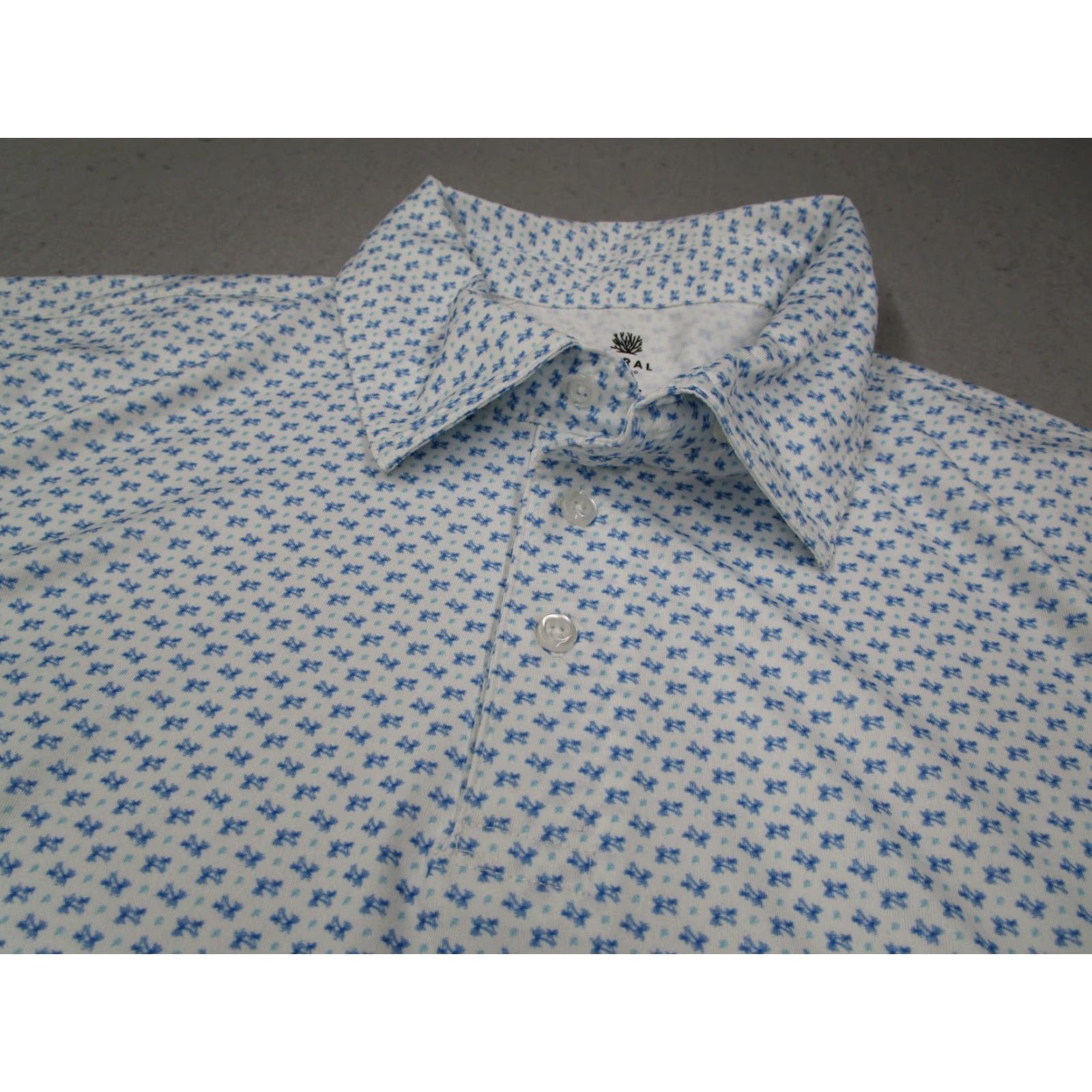 CO Coral Golf Co Polo Shirt Mens 2XL Blue Short Sleeve Polo Performance UPF 40 Moisture Wicking Quick Dry UV 40 Geometric AOP Golf Casual Workwear Size US XXL / EU 58 / 5 - 2 Thumbnail