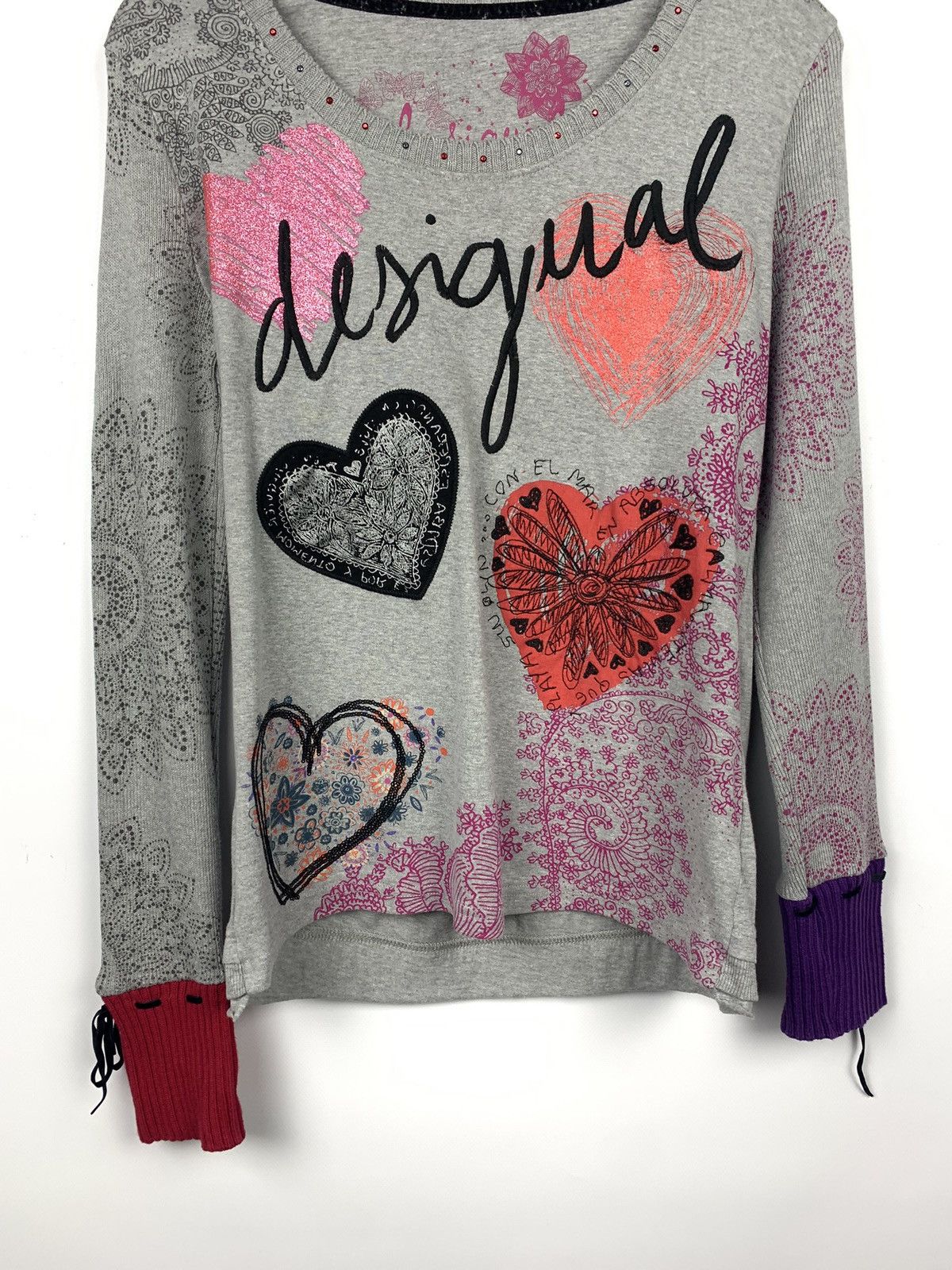 Desigual Vintage Y2K Desigual Love Heart Sweater Size L Avant Garde Size L / US 10 / IT 46 - 3 Thumbnail